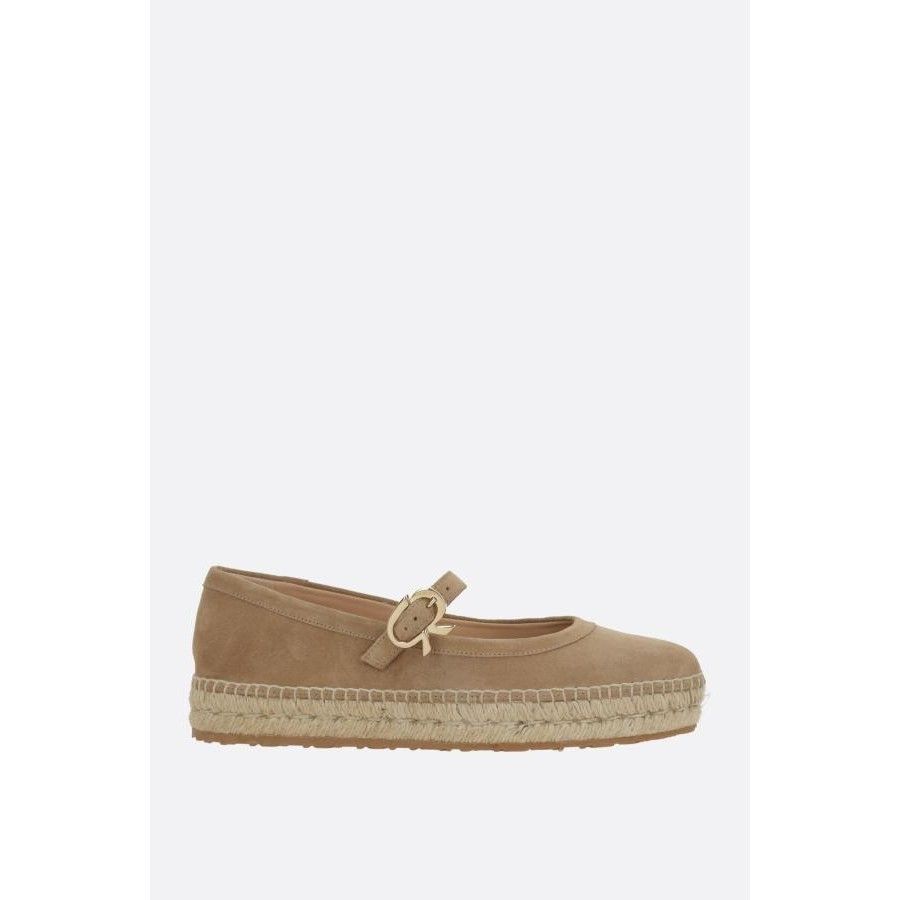 Gianvito Rossi GIANVITO ROSSI Elda Beige Suede Espadrilles New And Authenti Size US 6.5 / IT 36.5 - 1 Thumbnail