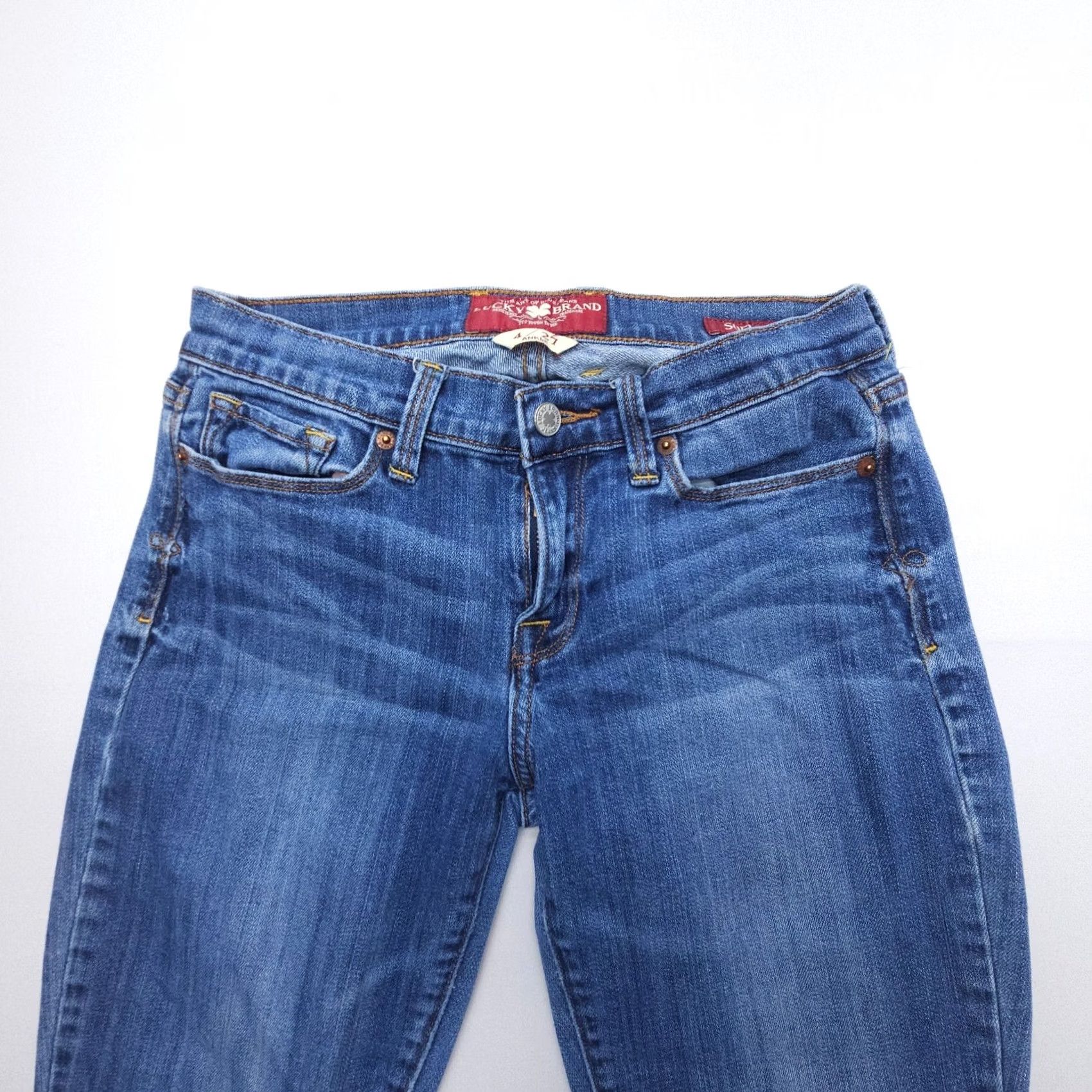 Lucky Brand Lucky Brand Sofia Low Rise Boot Ankle Jeans Womens 2 / 27 Blue Stretch Denim Jeans Vintage No Zip 5-Pocket Western American Womens Size 26" / US 2 / IT 38 - 5 Thumbnail
