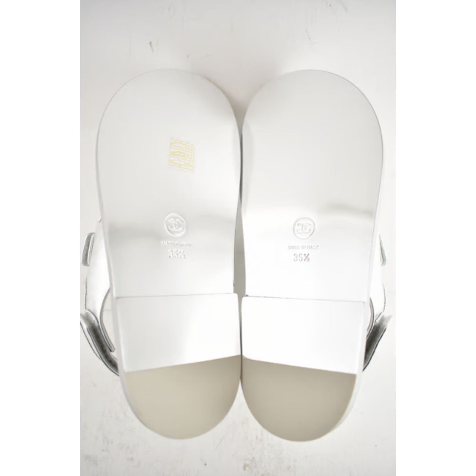 Chanel Chanel 22C Silver Laminated Star CC Logo Mule Slide Size US 5.5 / IT 35.5 - 4 Thumbnail