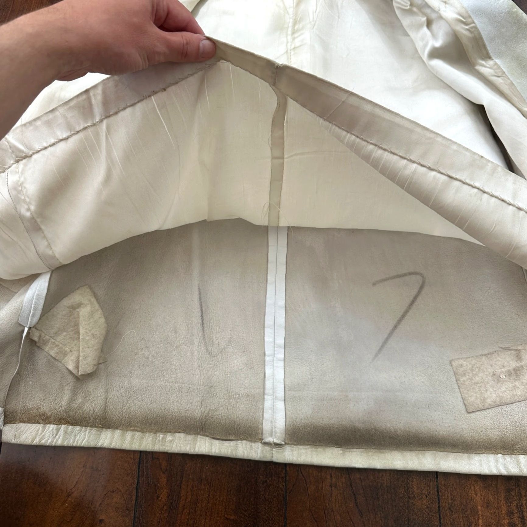 Vintage VTG White Leather Western Rancher Jacket 1960s Unbranded 남? Size US XXS / EU 40 - 5 Thumbnail