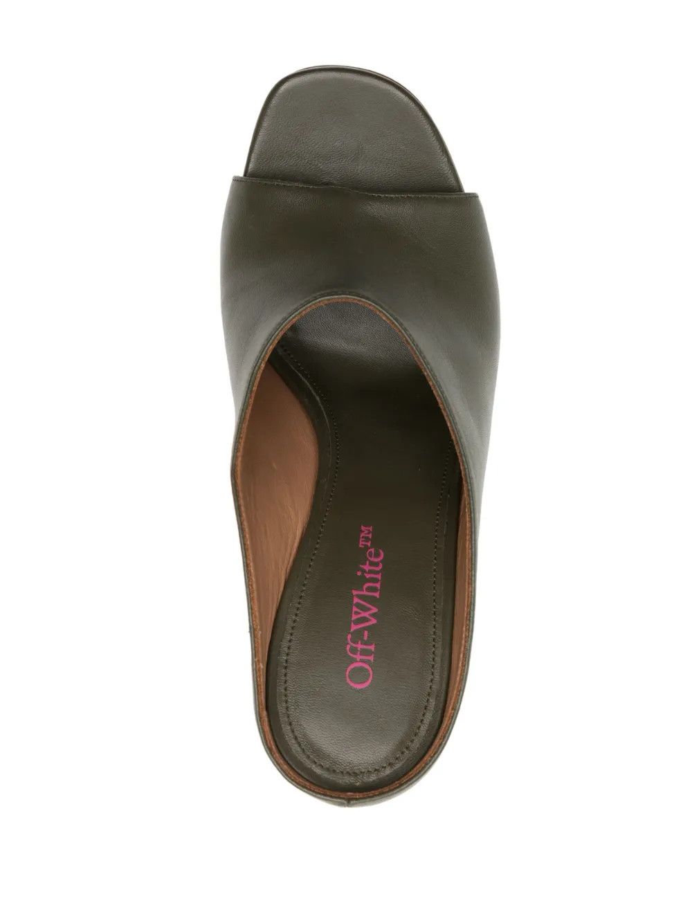 Off-White o1y1225 Leather Mules in Military Green Size US 7 / IT 37 - 4 Thumbnail