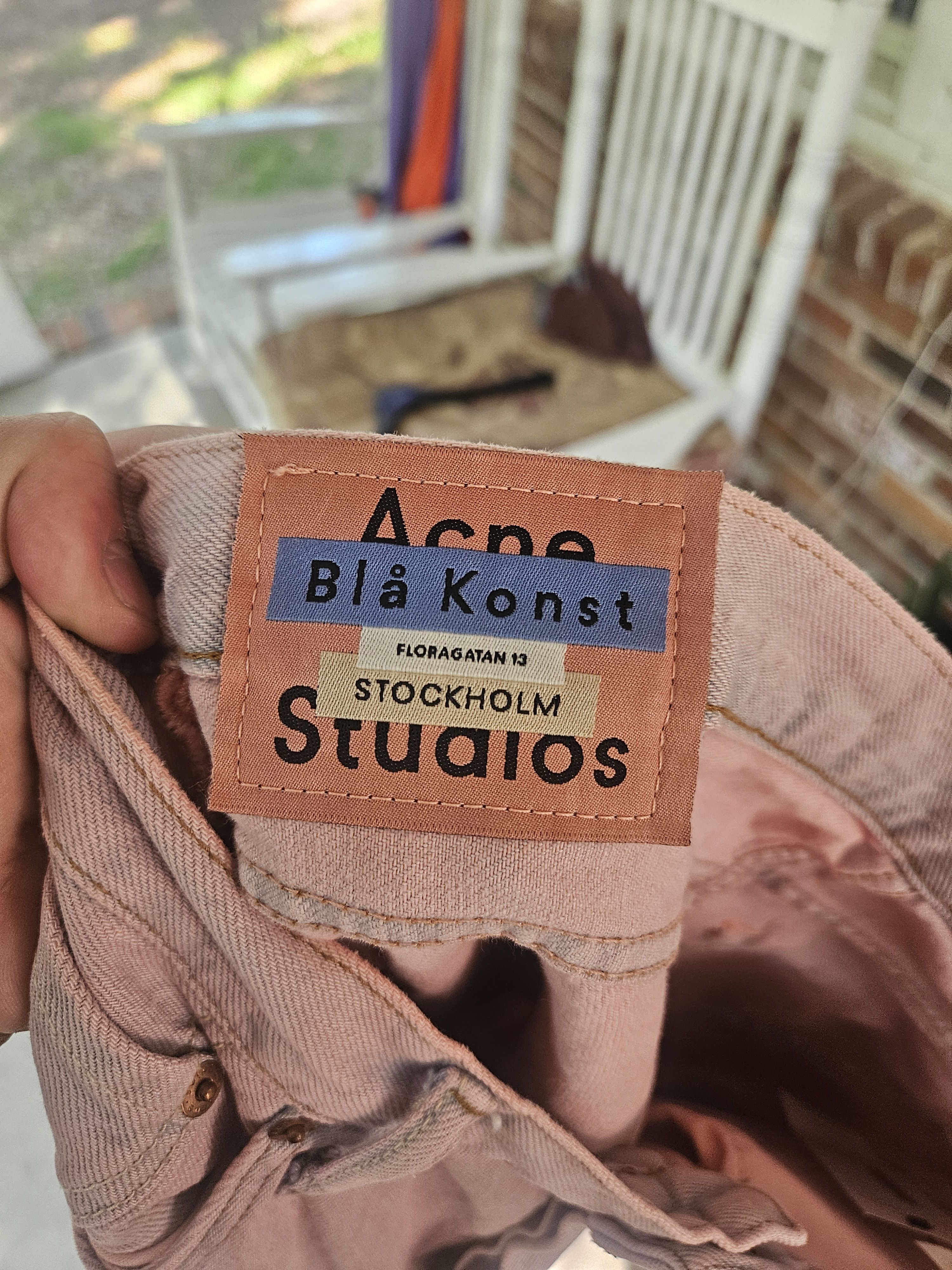 Acne Studios Blå Konst 1997 Pink Chalk A00048 Patch Denim Jeans Size US 34 / EU 50 - 9 Thumbnail