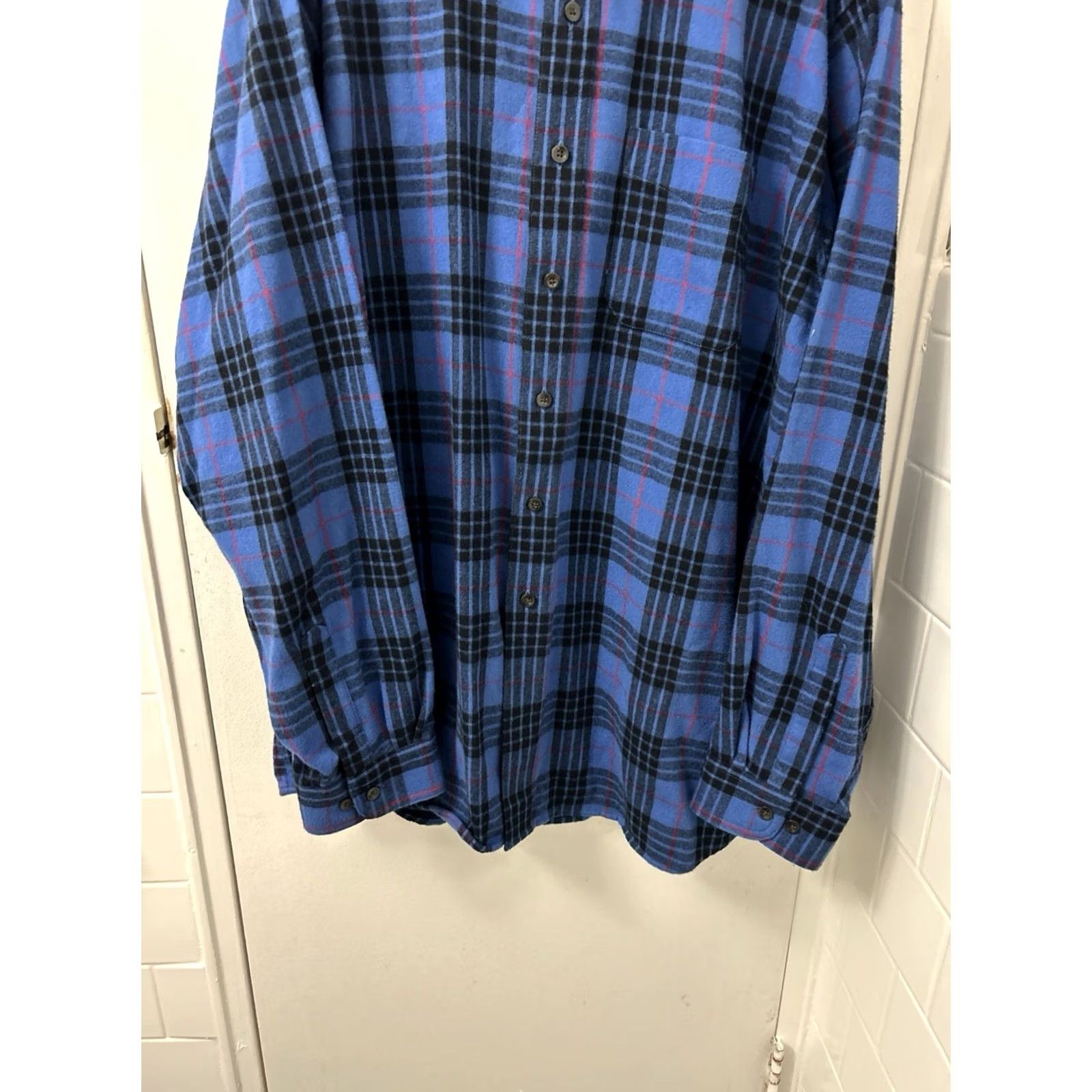 Vintage LL Bean Scotch Plaid Flannel Shirt Mens 2XL Blue Traditional Fit L/S 228061 Size US XXL / EU 58 / 5 - 3 Thumbnail