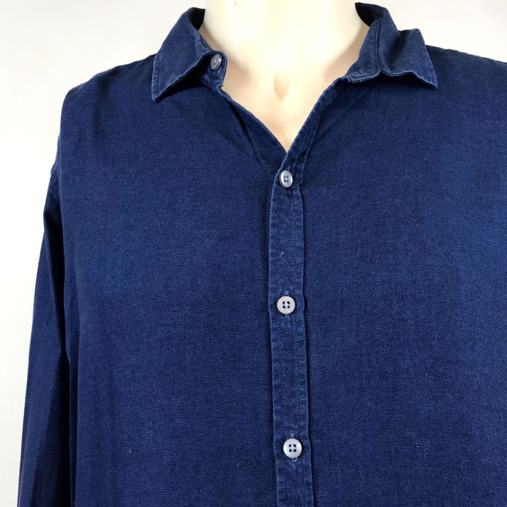 Vintage ROBERT BARAKETT Men's XXL Blue 100% TENCEL Long Sleeve Button Collared Shirt Size US XXL / EU 58 / 5 - 2 Thumbnail