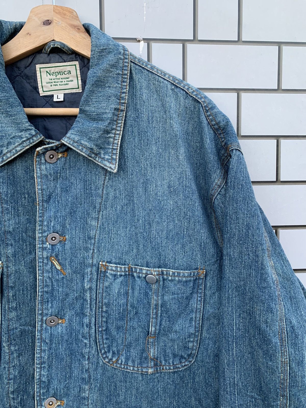 Indigo × Japanese Brand × Vintage Vintage Japanese Brand Nepuca Workwear Denim Jacket Size US L / EU 52-54 / 3 - 11 Thumbnail