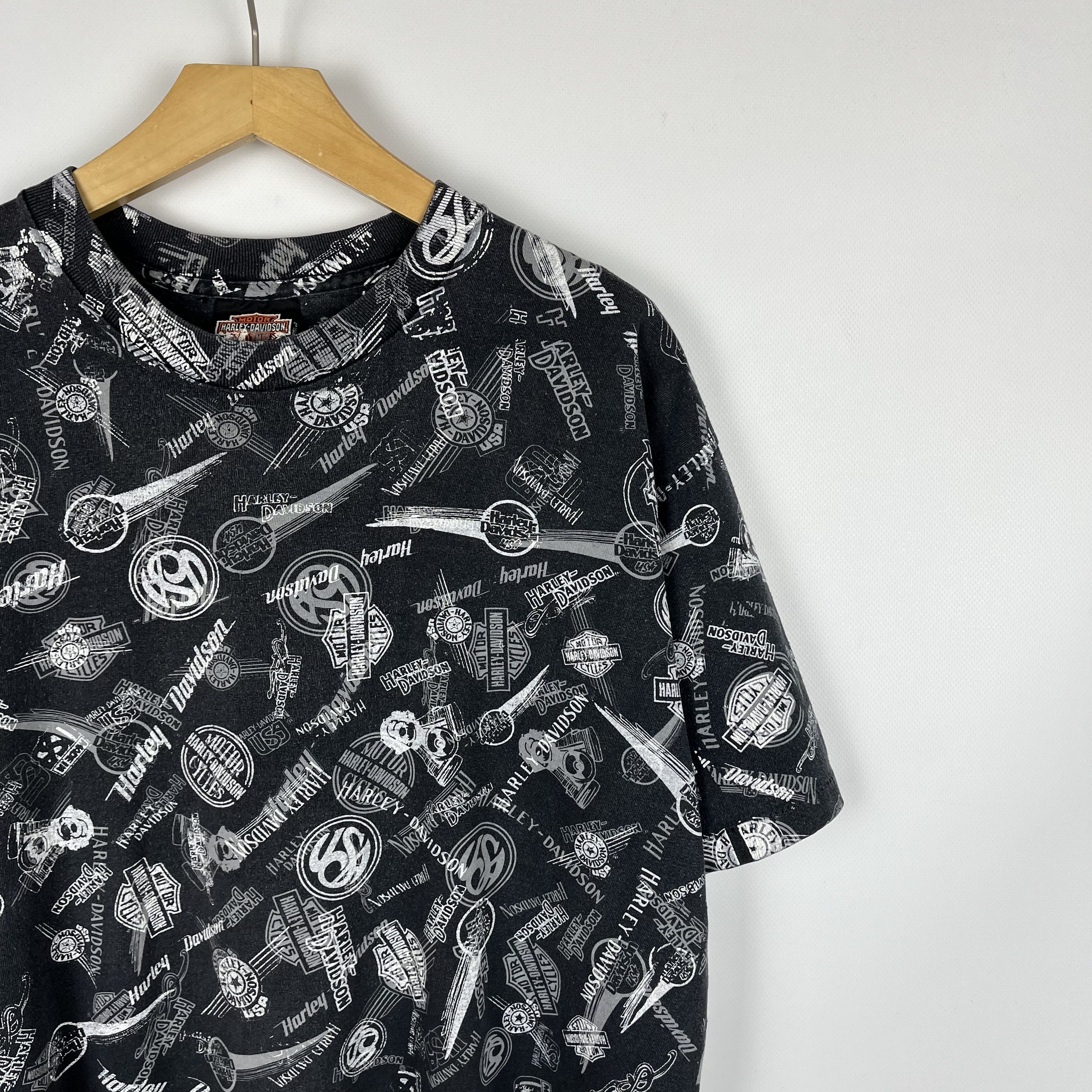Harley Davidson Vintage Harley Davidson All Over Print T Shirt 90’s Size US L / EU 52-54 / 3 - 2 Thumbnail