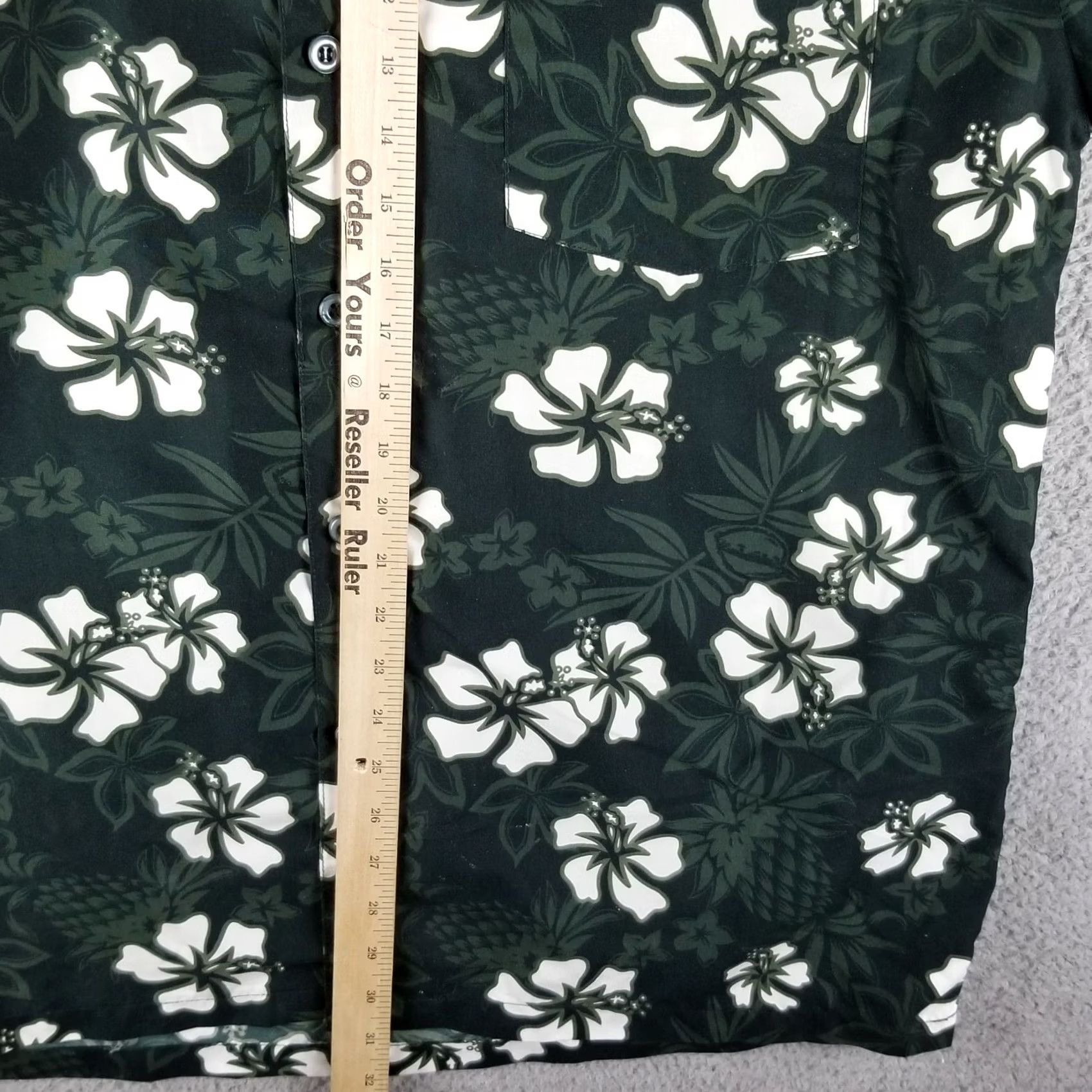 Vintage Ragtime Vintage Pineapple Hibiscus Hawaiian Shirt Men L Green Button Up Ragtime Size US L / EU 52-54 / 3 - 4 Thumbnail