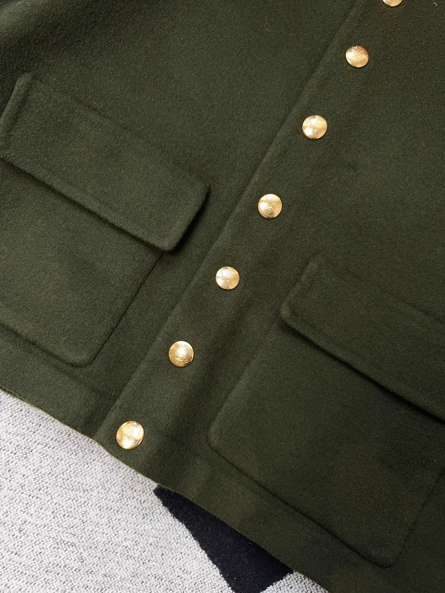 Celine Celine Emerald Cashmere Coat Gold Button 36 Size XS / US 0-2 / IT 36-38 - 4 Thumbnail