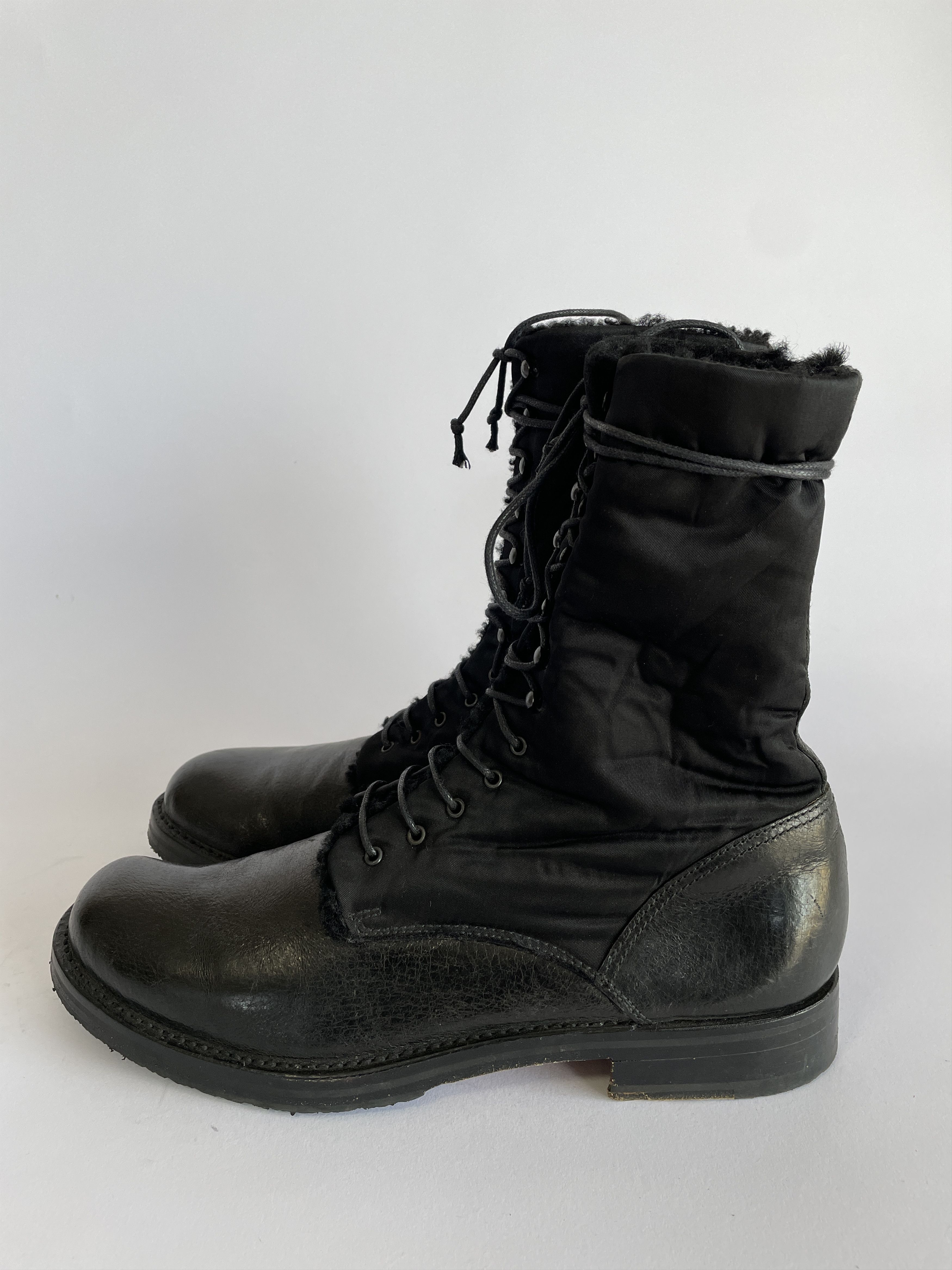 Jil Sander JIL SANDER Mens Black Leather\Nylon Combat Boots SIZE 8 UK Size US 8.5 / EU 41-42 - 4 Thumbnail