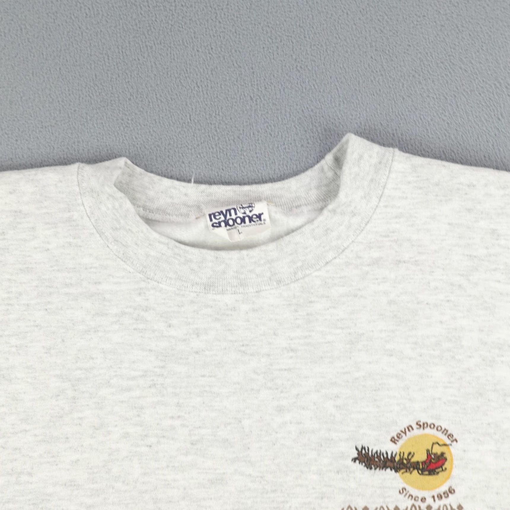 Reyn Spooner Reyn Spooner Sweatshirt Mens Large Gray Surfing Santa Klaus Hawaiian Shirt Pullover Crew Neck Beach Holiday Tropical Logo Mens Size US L / EU 52-54 / 3 - 2 Thumbnail