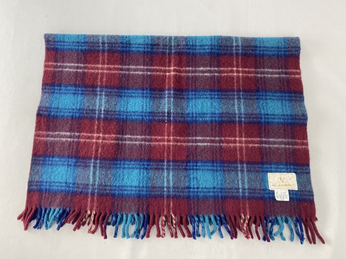 Valentino 90s Valentino Garavani Lambswool Plaid Checked Tartan Scarf Size ONE SIZE - 2 Thumbnail