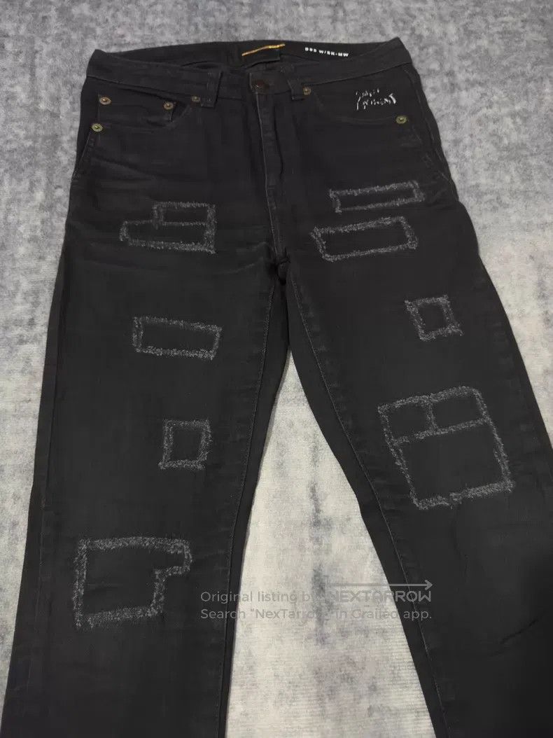 Saint Laurent Paris Saint Laurent Paris Embroidered Slogan Faded Patchwork Den Size US 26 / EU 42 - 3 Thumbnail