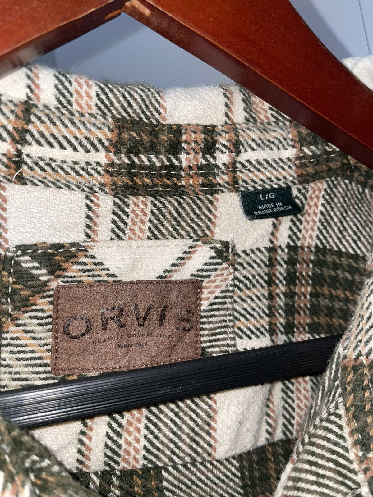 Orvis × Vintage Orvi’s Flannel (Orange/green/tan) Size US L / EU 52-54 / 3 - 10 Thumbnail
