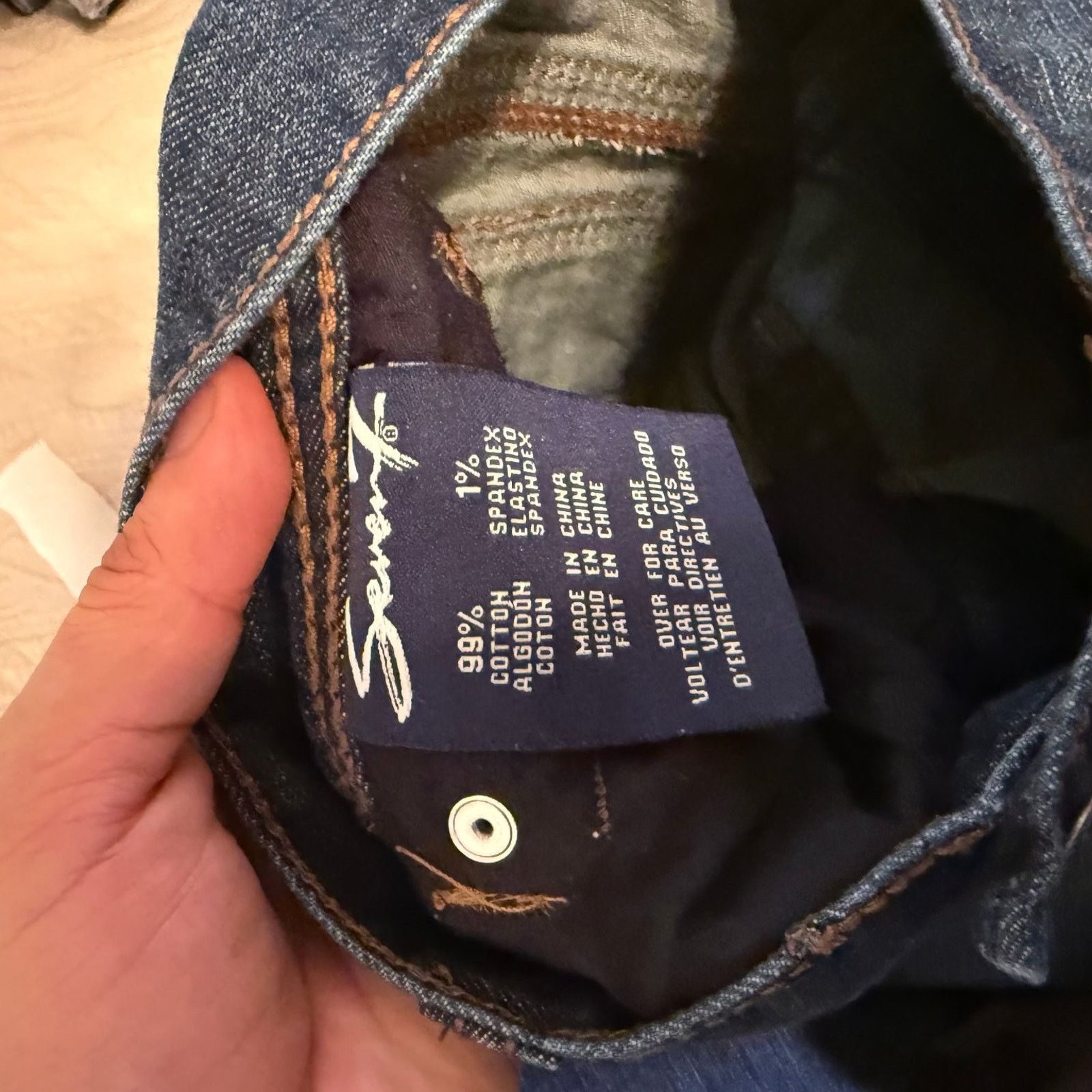 Seven 7 Seven7 Men's Jeans Dark Blue Denim Straight Fit Cotton 34x30 Size US 34 / EU 50 - 6 Thumbnail