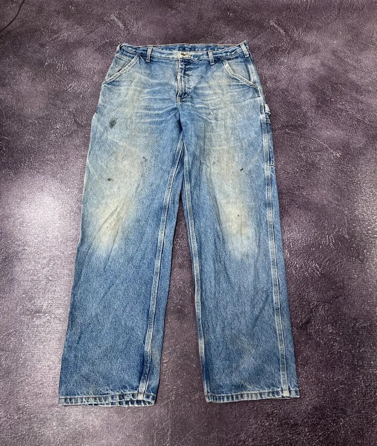 Carhartt × Vintage Vintage 90s Carhartt Faded Blue Denim Hype Baggy Jeans Size US 36 / EU 52 - 2 Thumbnail