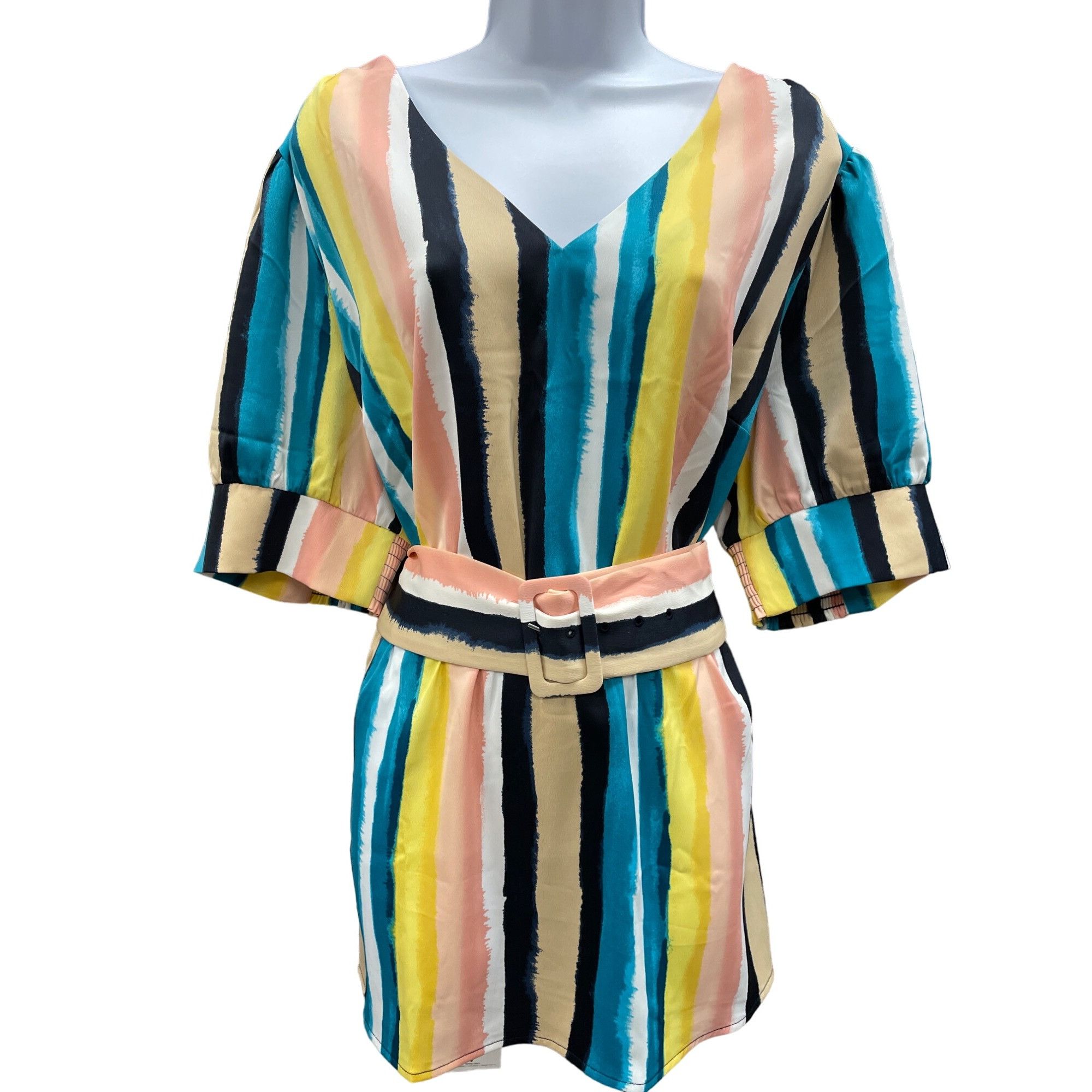 Other Lane Bryant Womens Colorful Belted Blouse Size 18 SKU 1572 Size XXL / US 16-18 / IT 52-54 - 1 Thumbnail