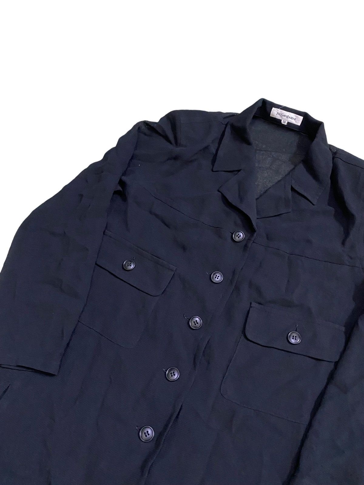 Yves Saint Laurent 💥Yves Saint Laurent Black Buuton Shirt Size M / US 6-8 / IT 42-44 - 6 Thumbnail