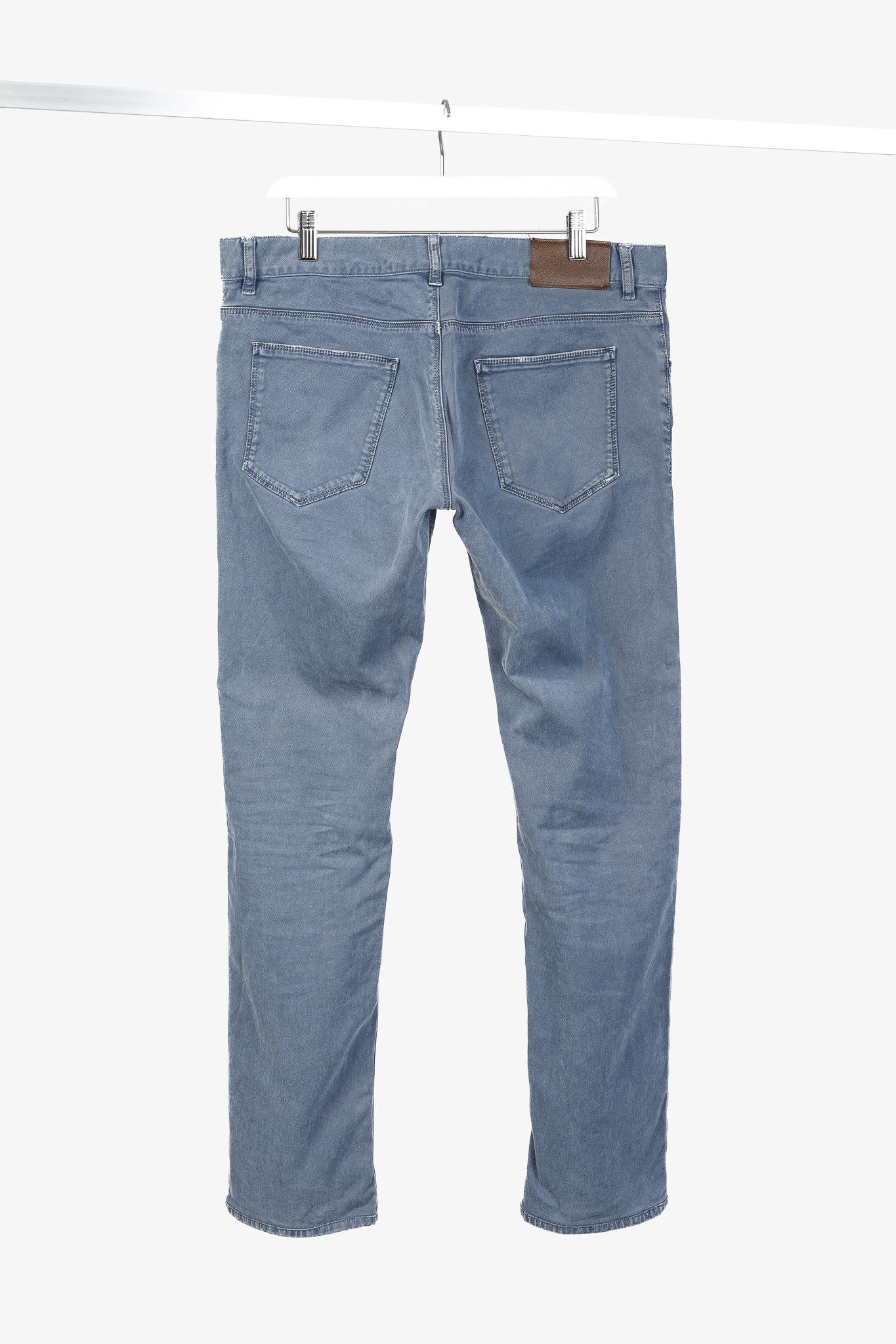 Prada Prada Blue Cotton-Twill Straight-Leg Jeans Size US 34 / EU 50 - 2 Thumbnail