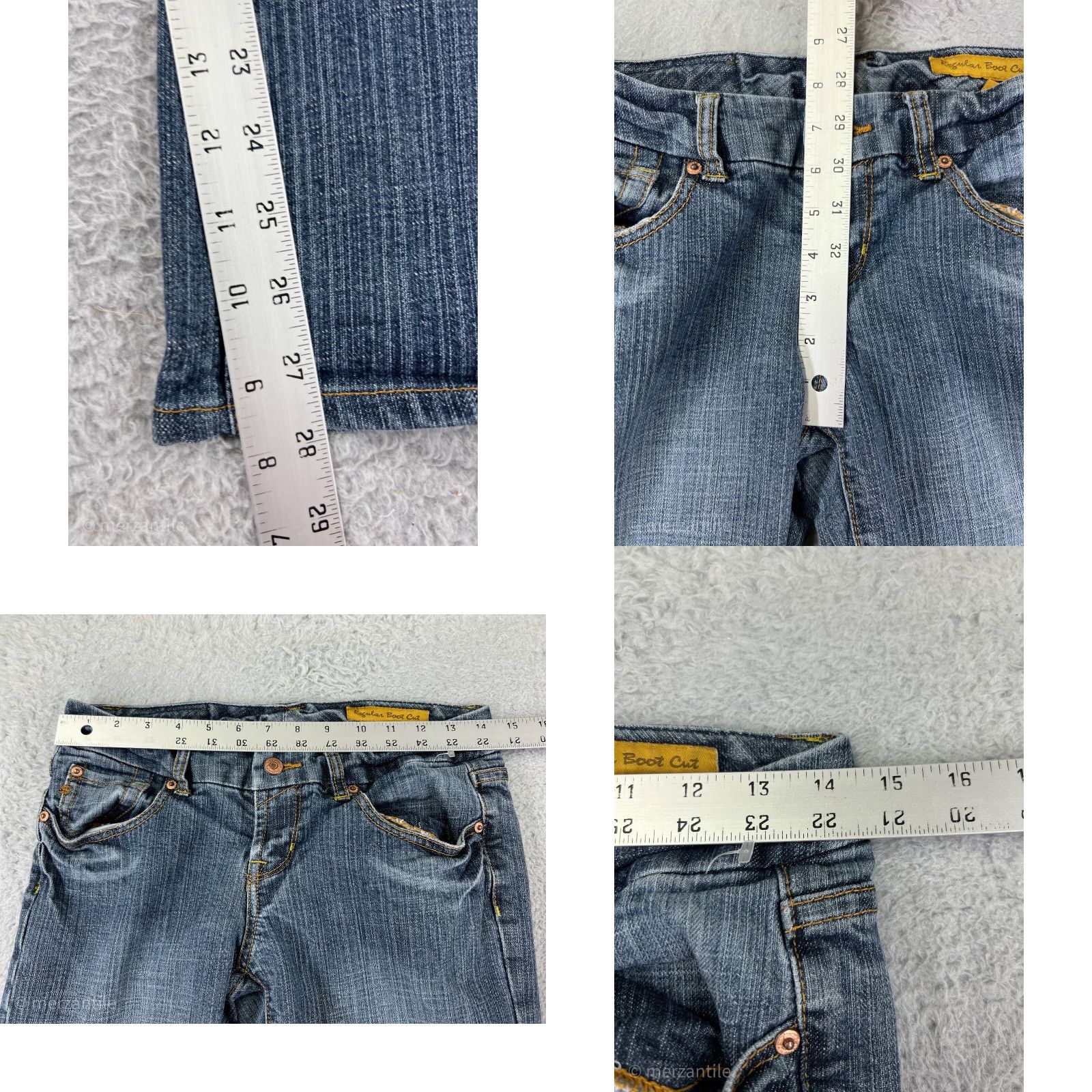 Vintage Seven7 Blue Denim Jeans Women 28 Boot Cut Low Rise Embroidered 5-Pocket 28in Inseam Stretch Pants Mens? Size 28" / US 6 / IT 42 - 9 Thumbnail