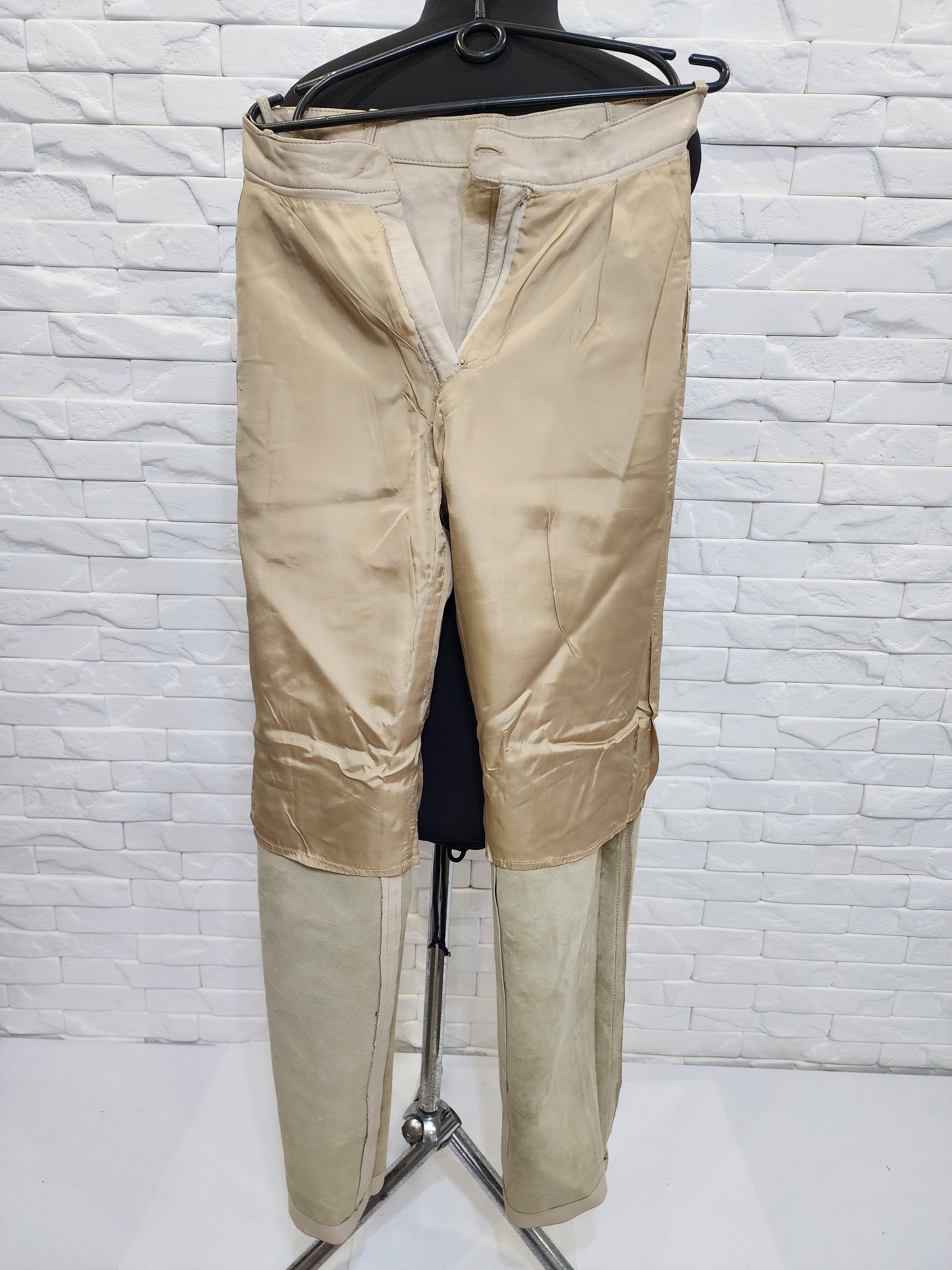 Other Beige women's leather pants. Size 27" / US 4 / IT 40 - 10 Thumbnail