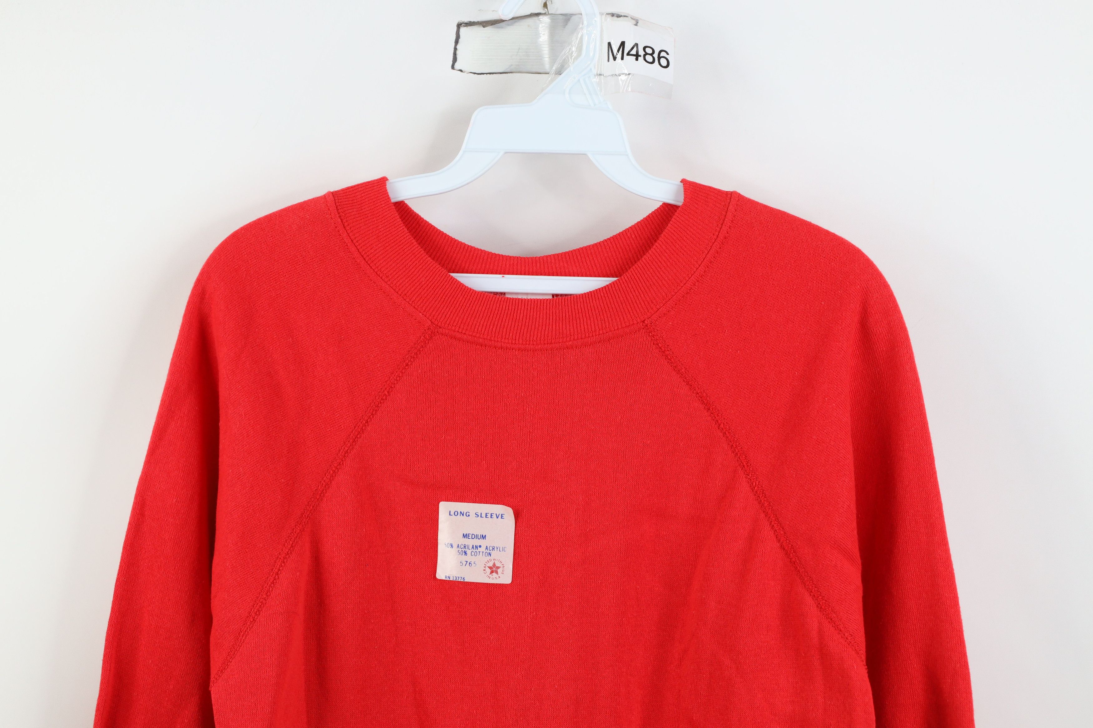 Vintage Deadstock Vintage 60s 70s Raglan Crewneck Sweatshirt Red USA Size M / US 6-8 / IT 42-44 - 2 Thumbnail