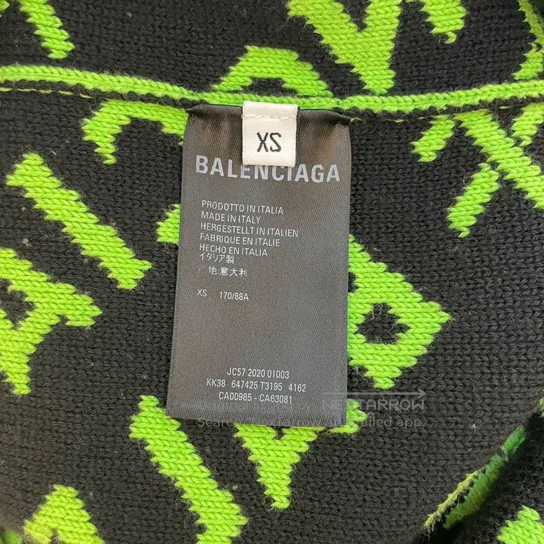 Balenciaga Balenciaga Ox Year Limited Green Logo Sweater, XS Size Size US XS / EU 42 / 0 - 4 Thumbnail