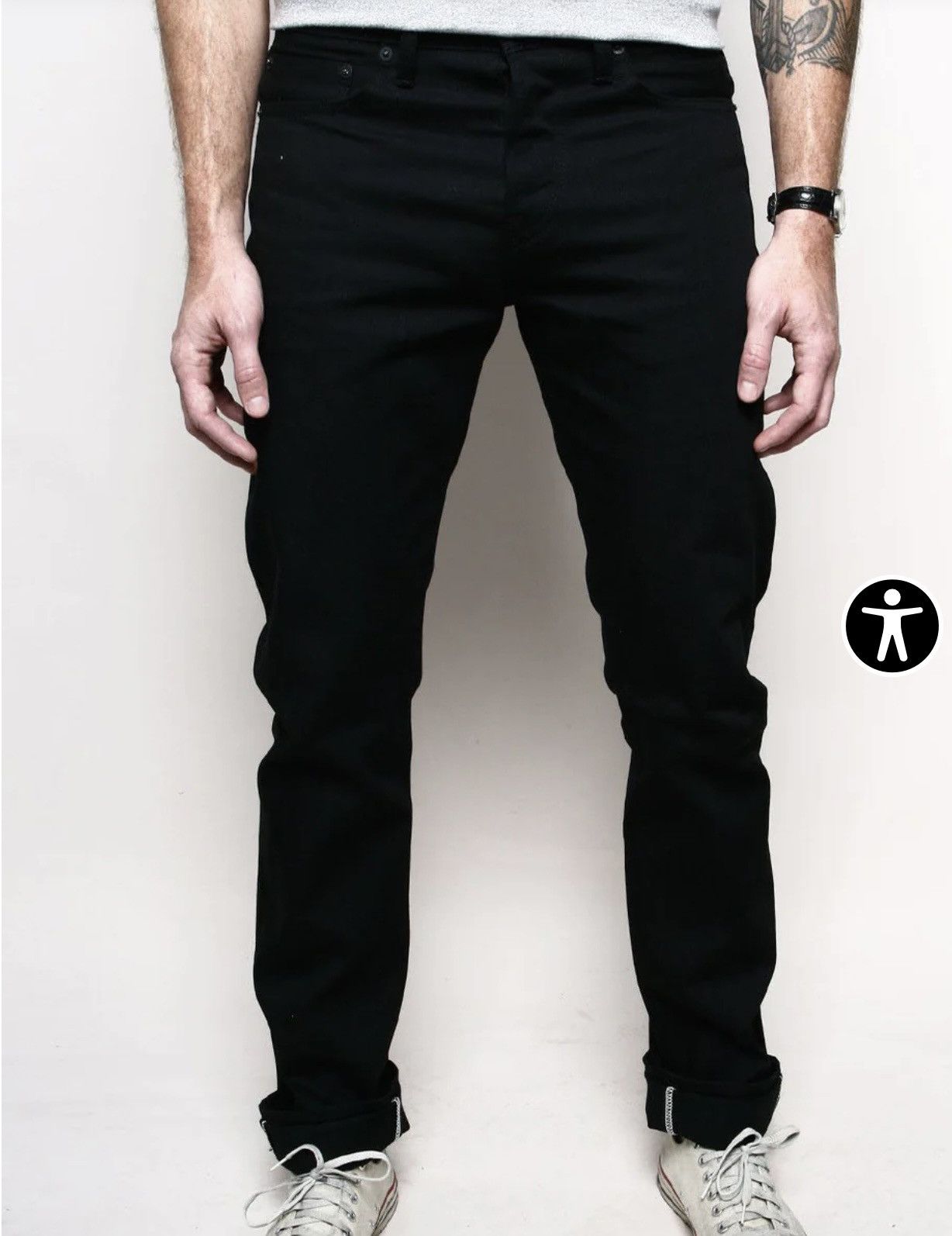 image of Rogue Territory Stealth Sk 11Oz Japanese Selvedge In Black, Men's (Size 31)