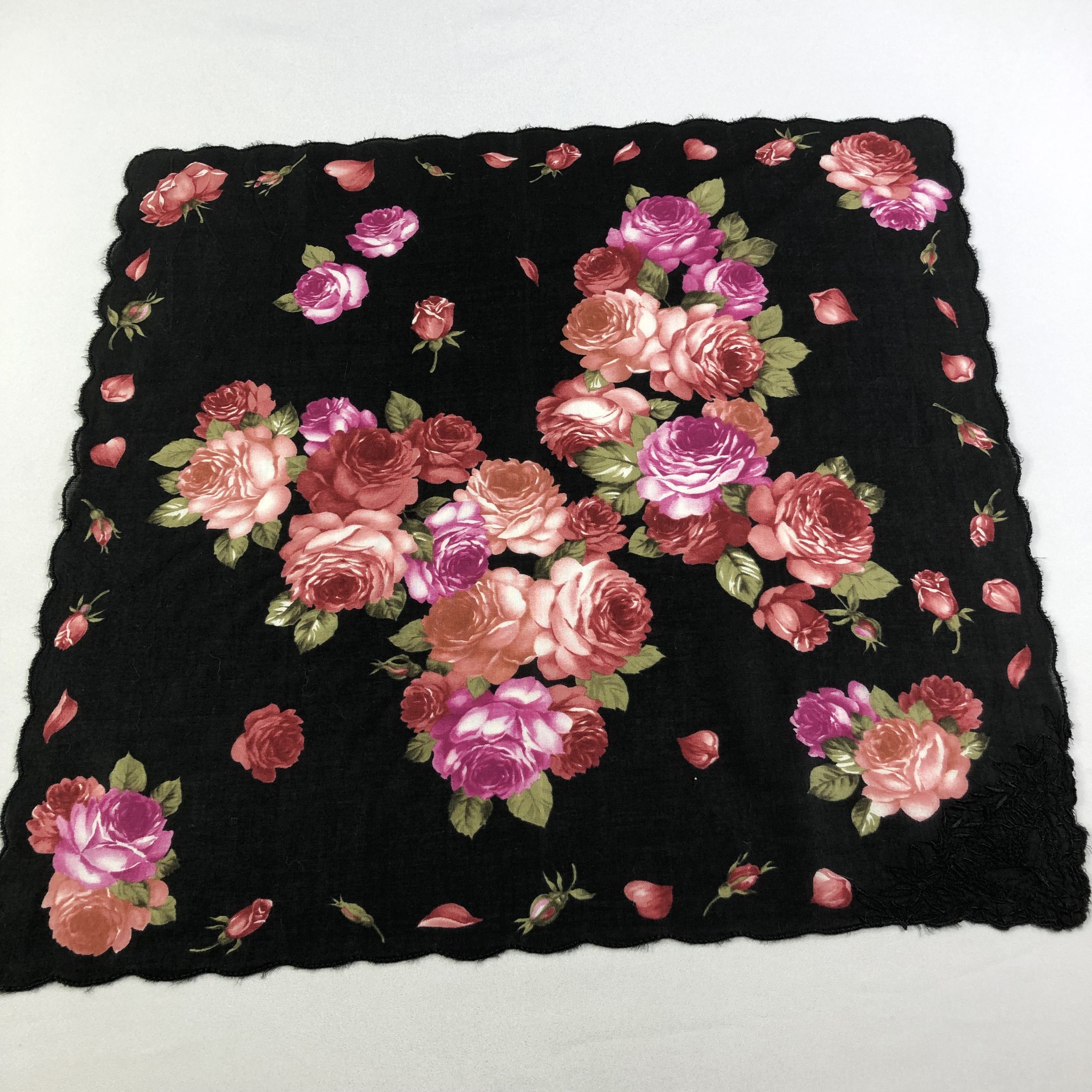 Hanae Mori Hanae Mori Floral Handkerchief Neckerchief Bandana H1715 Size ONE SIZE - 2 Thumbnail