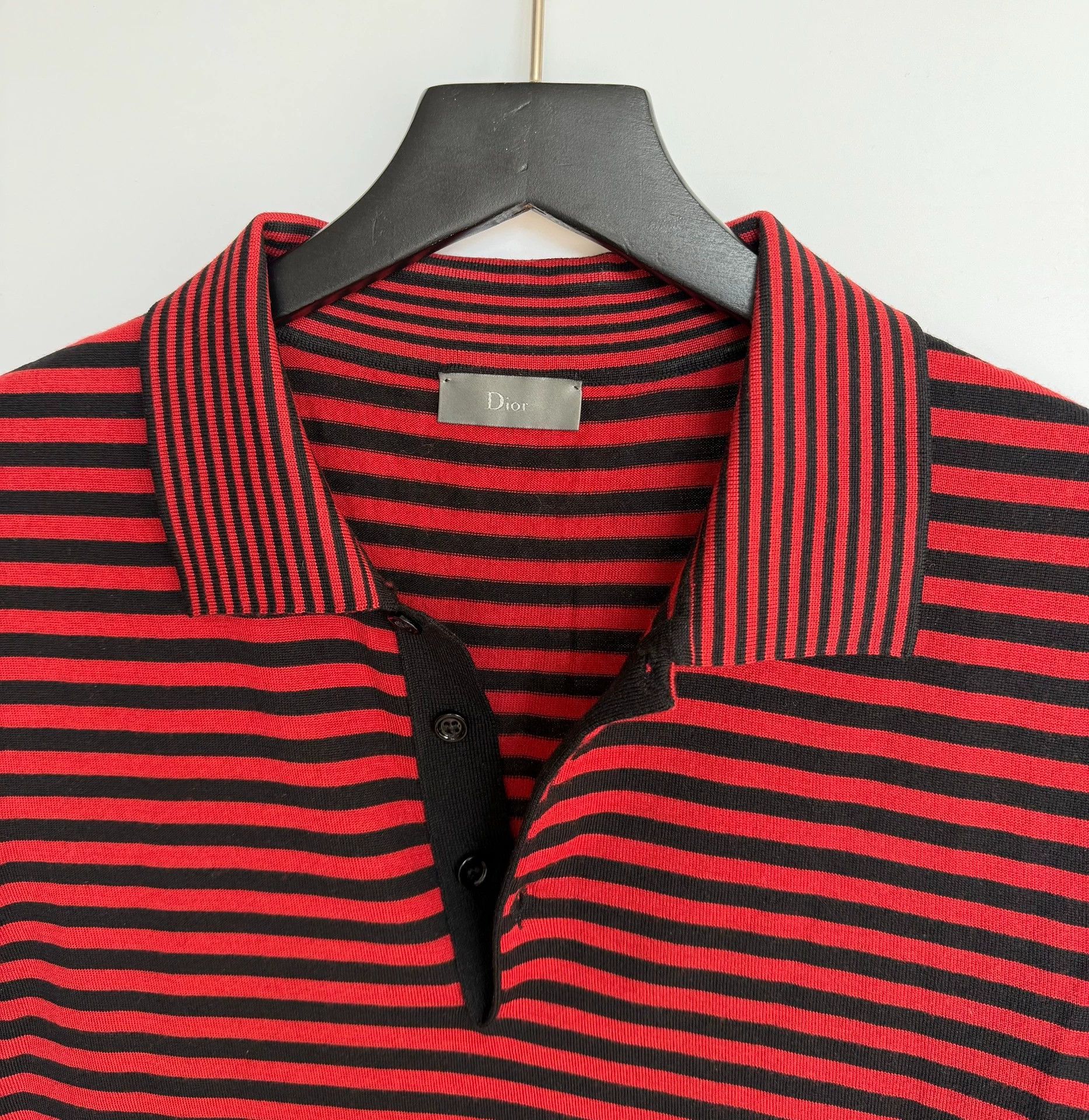 Dior Dior Homme 100% Wool Striped Polo T-Shirt KVA Last Size US M / EU 48-50 / 2 - 3 Thumbnail
