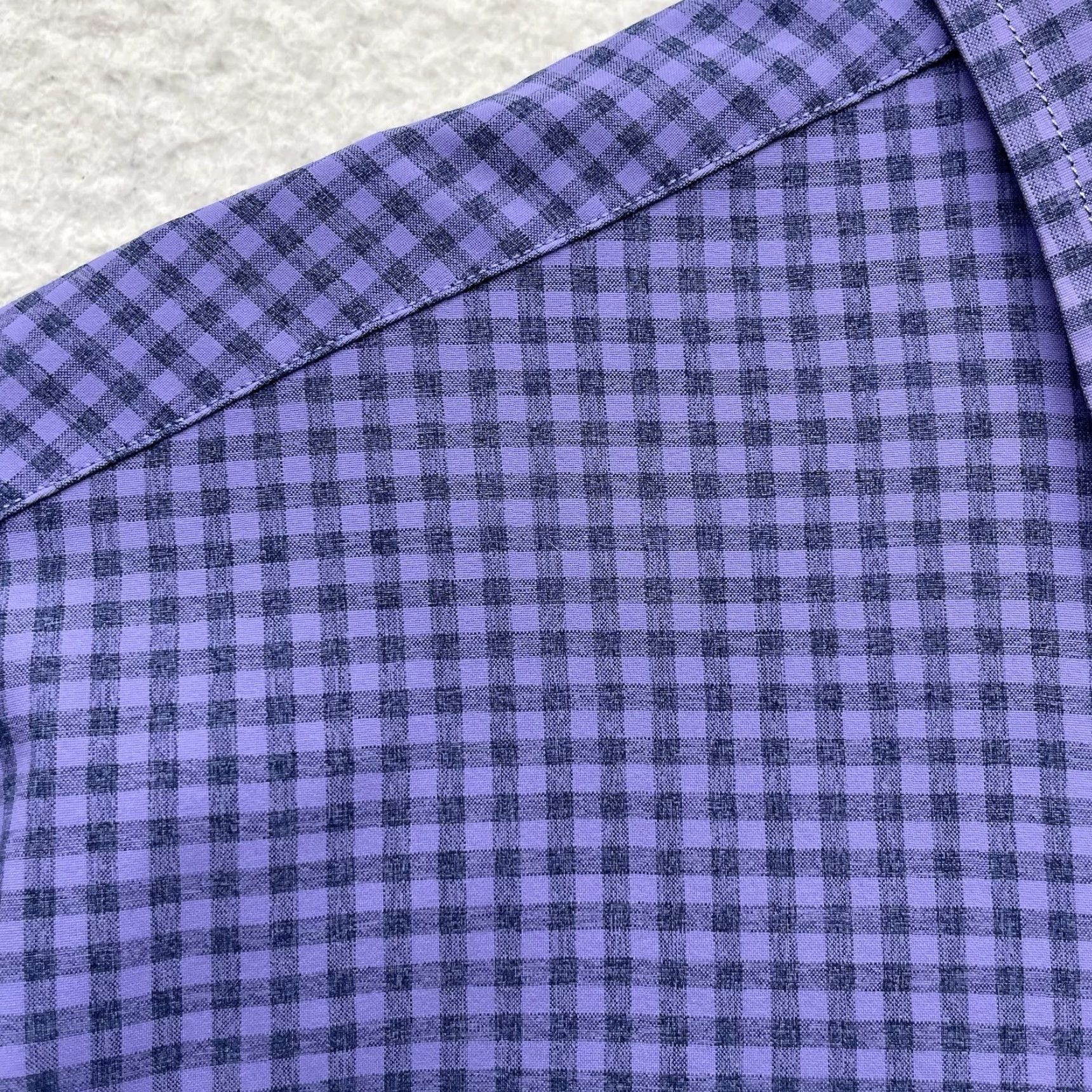 Peter Millar Peter Millar Shirt Mens Medium Purple Check Windowpane Performance Button Down Size US M / EU 48-50 / 2 - 6 Thumbnail