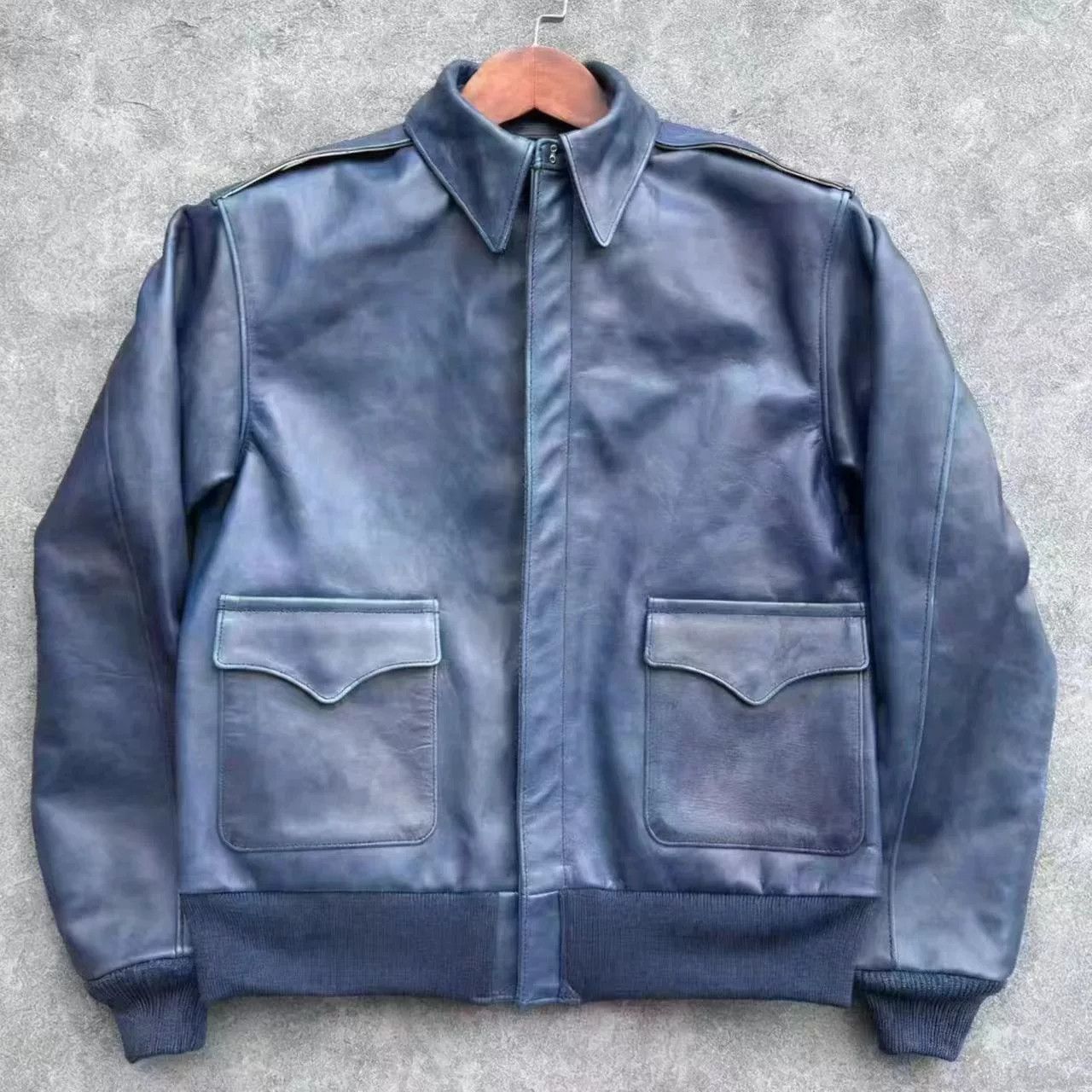 The Real McCoy's THE REAL McCOY'S Indigo Leather Jacket Size US M / EU 48-50 / 2 - 1 Thumbnail