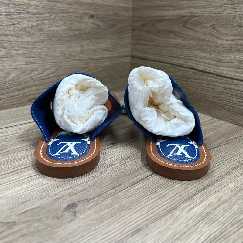 Louis Vuitton Louis Vuitton Palma Series Blue Monogram Sandals - Size US 8 / IT 38 - 5 Thumbnail