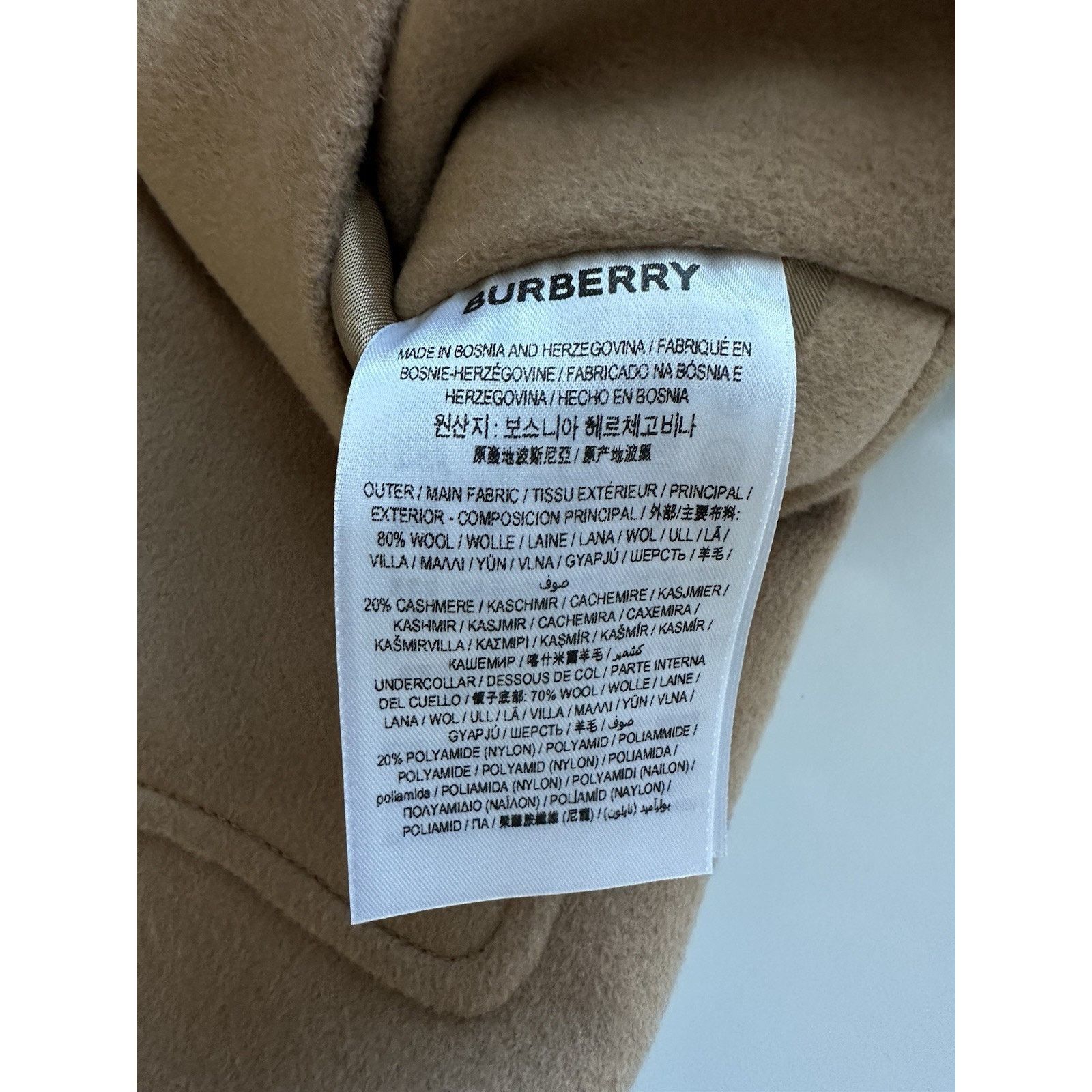 Burberry Burberry Wool/Cashmere Camel Jacket 10 US 8073327 Size L / US 10 / IT 46 - 15 Thumbnail