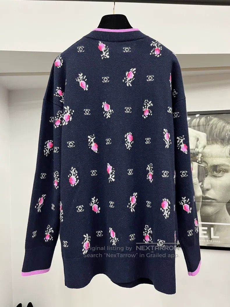 Chanel Chanel 22K blue flower diamond button broken flower knitte Size XS / US 0-2 / IT 36-38 - 3 Thumbnail