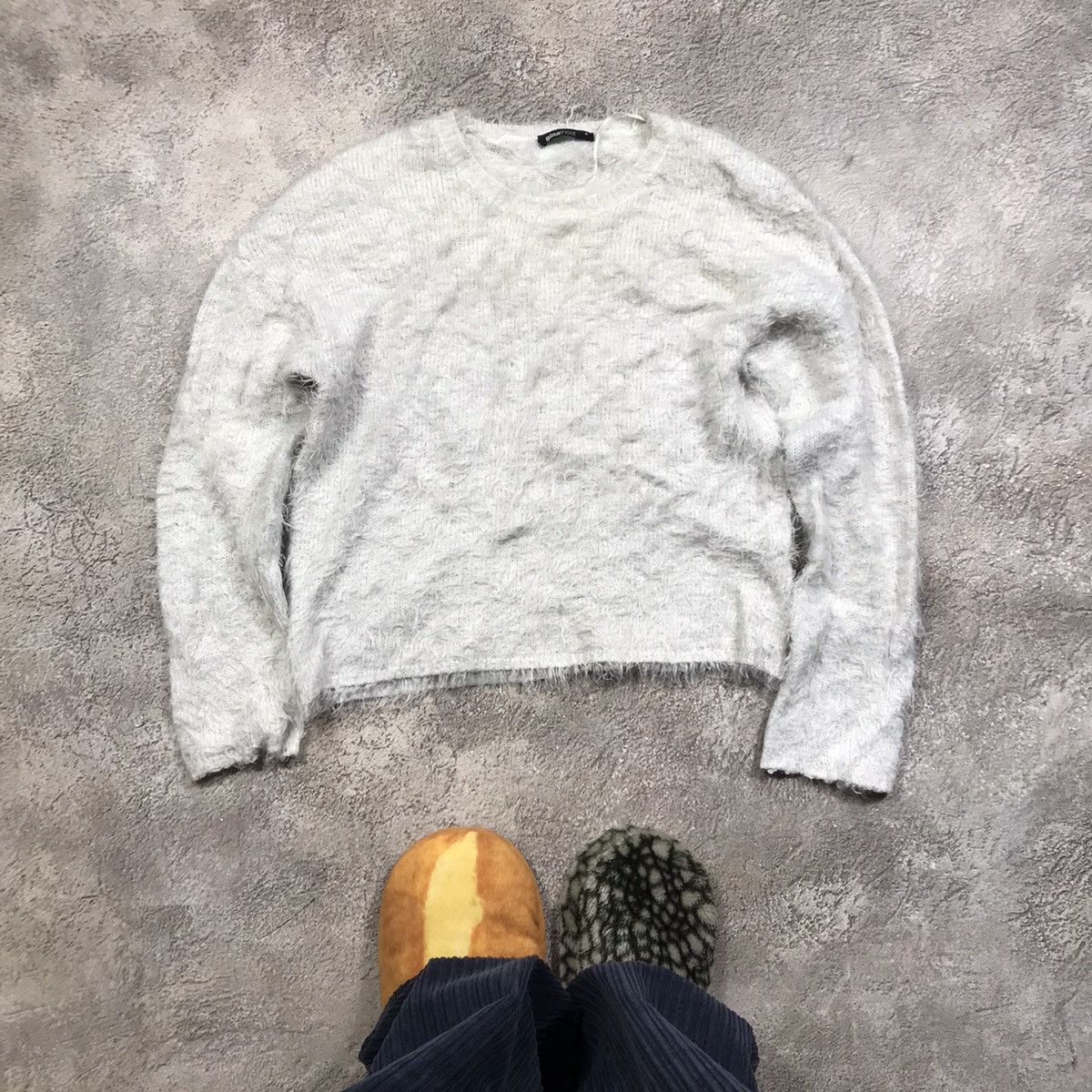 Vintage Vintage 90s Oversized Mohair Knit Sweater Grunge Y2K Logo M Size M / US 6-8 / IT 42-44 - 1 Thumbnail