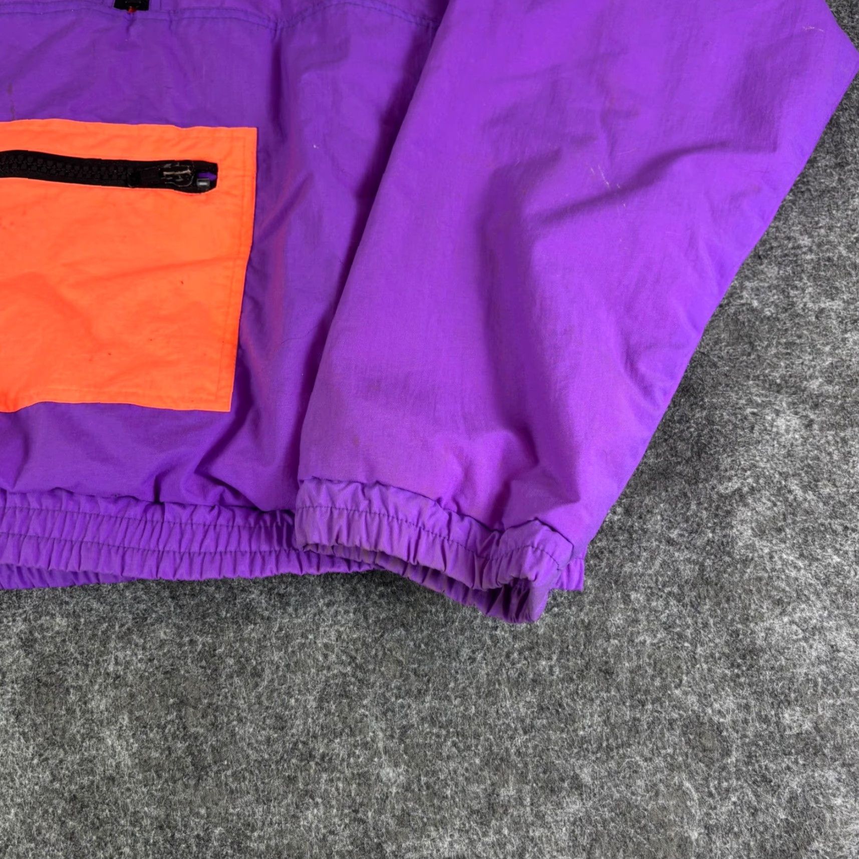 Vintage VINTAGE Weekends Jacket Mens S Anorak 90s Purple Neon Orange Windbreaker Zip Lined Pockets Size US S / EU 44-46 / 1 - 6 Thumbnail