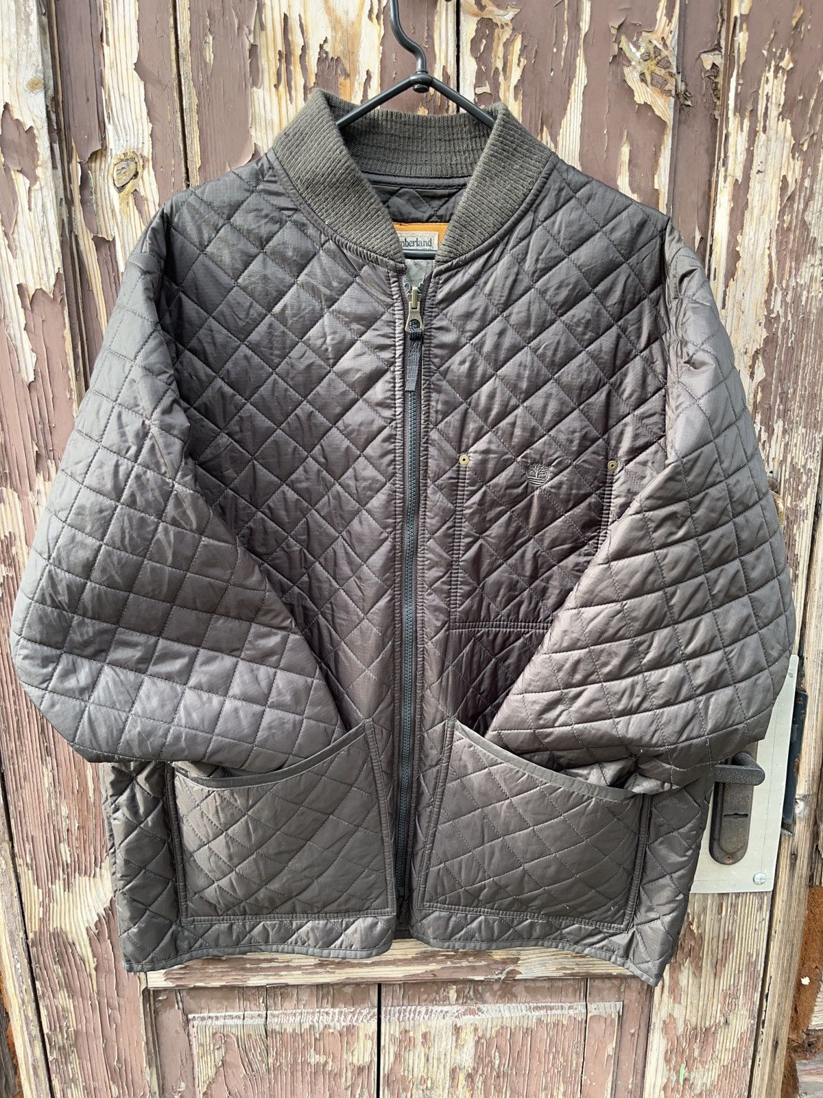 Timberland Vintage Timberland Quilted Bomber Jacket Military Style Size US XL / EU 56 / 4 - 2 Thumbnail