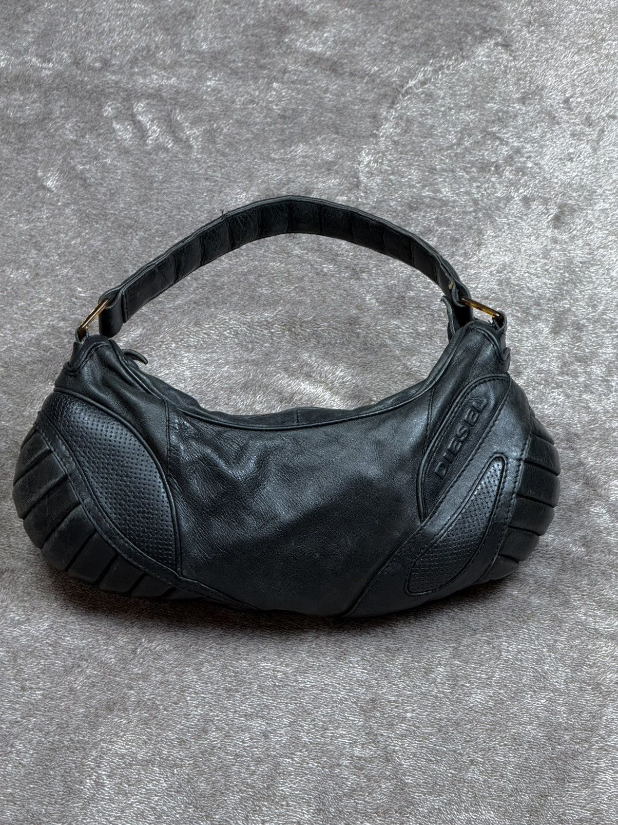 Diesel Vintage Diesel Black Leather Biker Shoulder Bag Size ONE SIZE - 1 Thumbnail