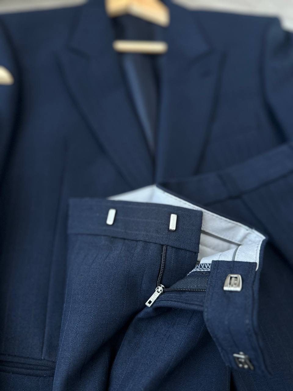 Japanese Brand × Vintage Vintage Japanese Striped Blue Blazer Pants Suit Colletti Size M / US 6-8 / IT 42-44 - 5 Thumbnail