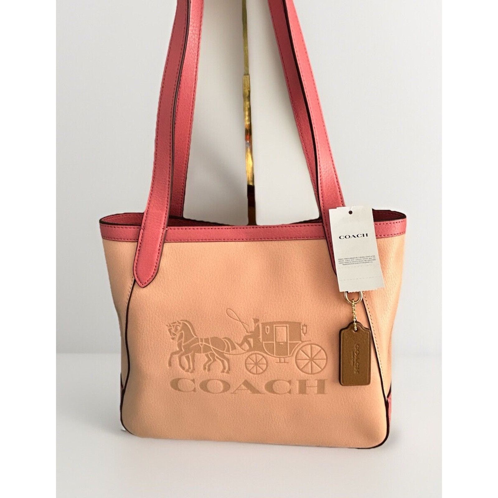 Coach Coach Leather Tote 27 Pink Blush C5775 Carriage Colorblock Size ONE SIZE - 1 Thumbnail