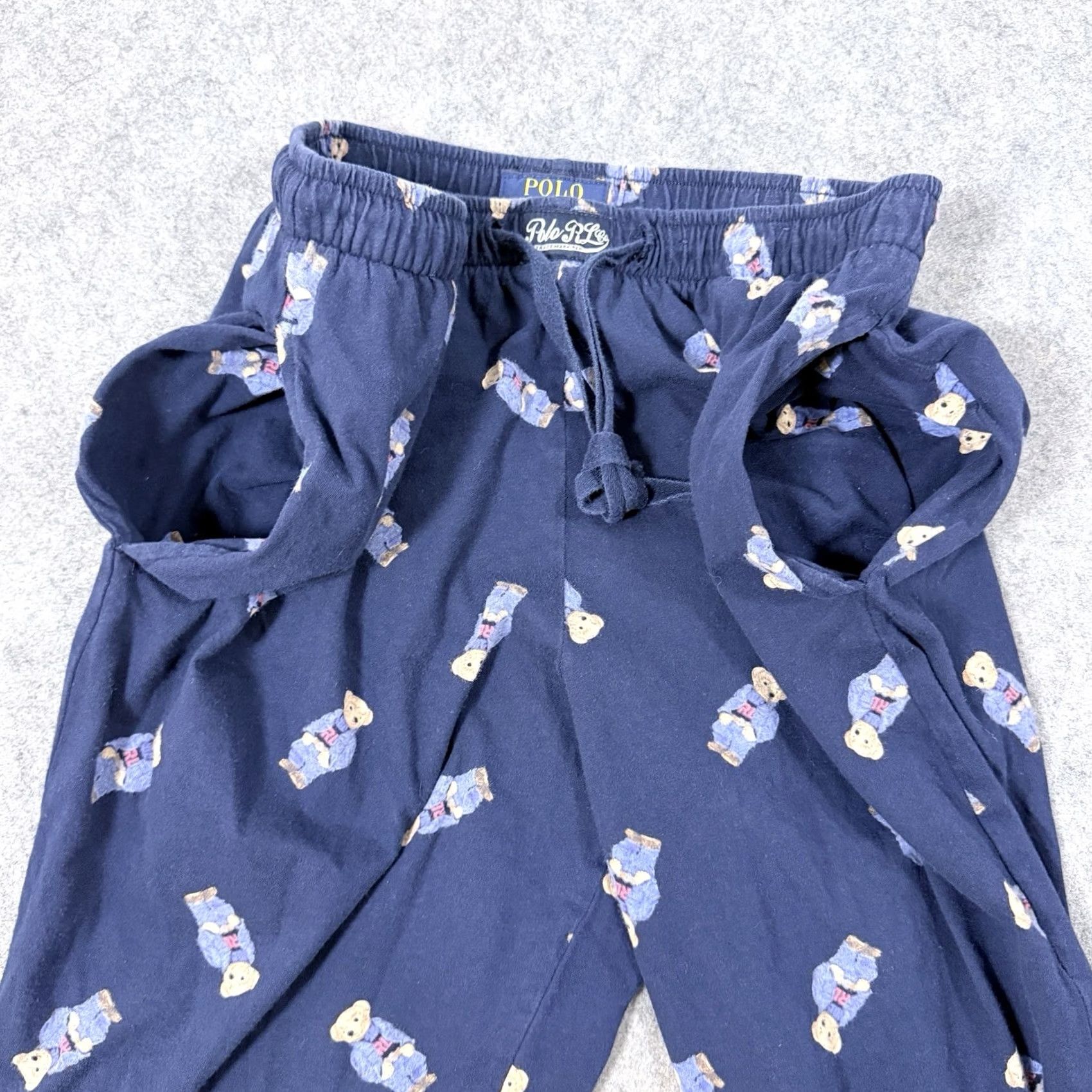 Polo Ralph Lauren Polo Ralph Lauren Bear Pajama Joggers Mens Size Large Navy Blue (Actual 30x29) Blue 90s Logo Sleepwear Size US L / EU 52-54 / 3 - 4 Thumbnail