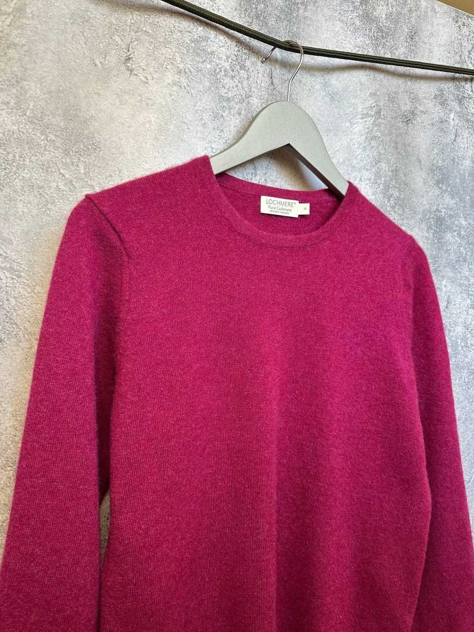 Designer Lochmere Cashmere Sweater Crew Neck Magenta Color Jumper Size M / US 6-8 / IT 42-44 - 4 Thumbnail