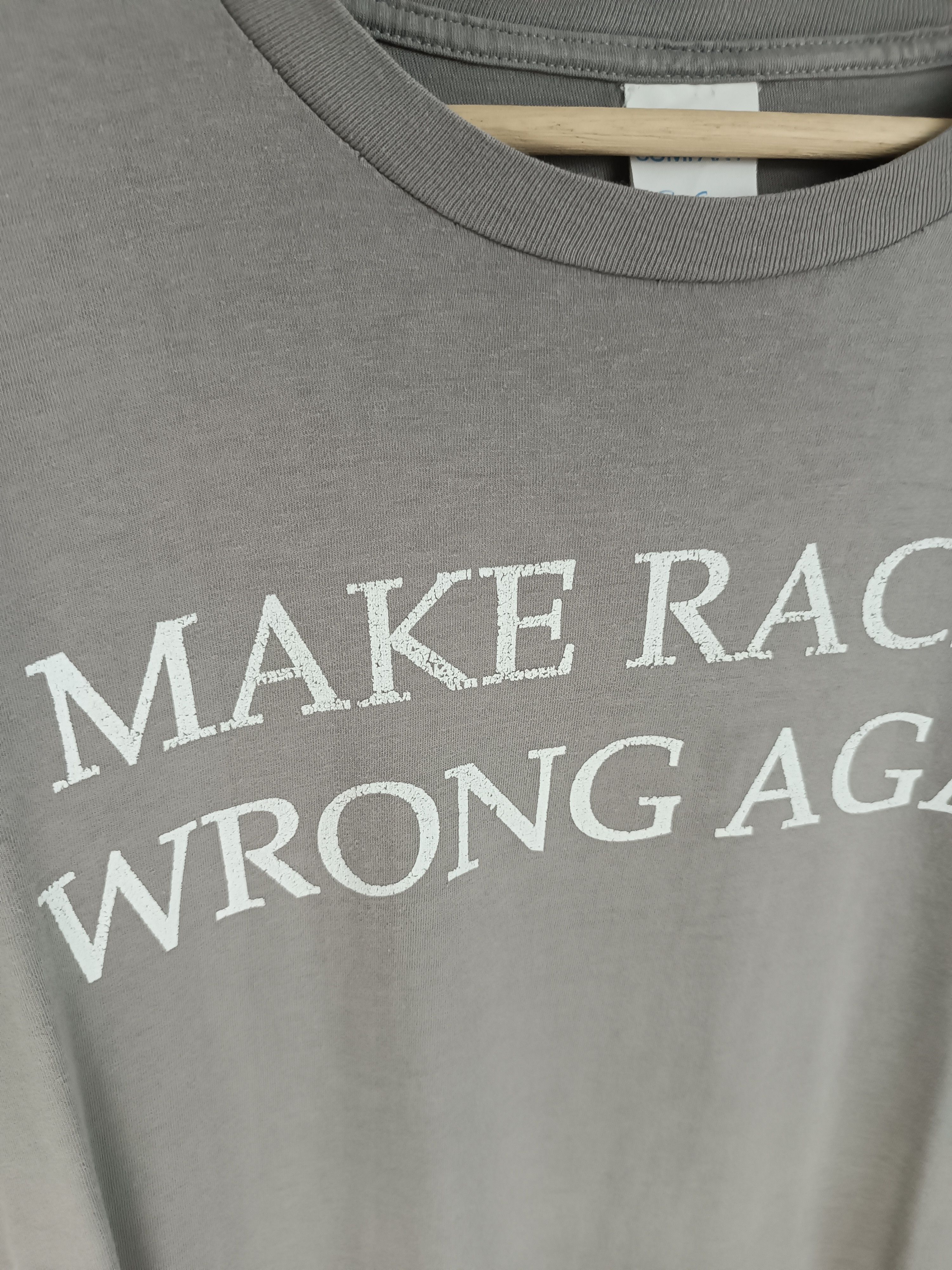 Vintage VINTAGE MAKE RACISM WRONG AGAIN QUOTE PORM HUMOR FUNNY TEE Size US XL / EU 56 / 4 - 12 Thumbnail