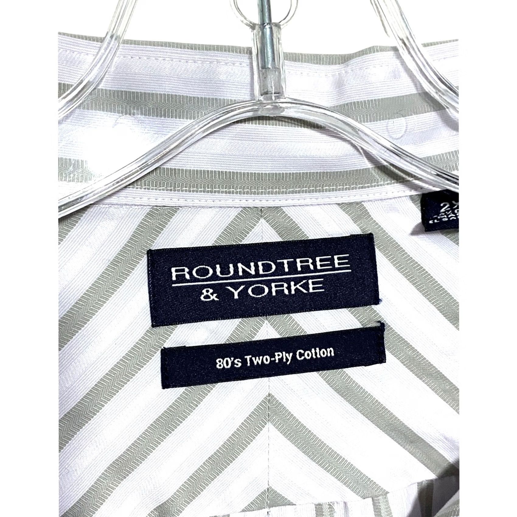 Roundtree & Yorke Roundtree & Yorke Shirt Men 2XT Striped Button Classic Preppy Office Career Work Size US XXL / EU 58 / 5 - 5 Thumbnail