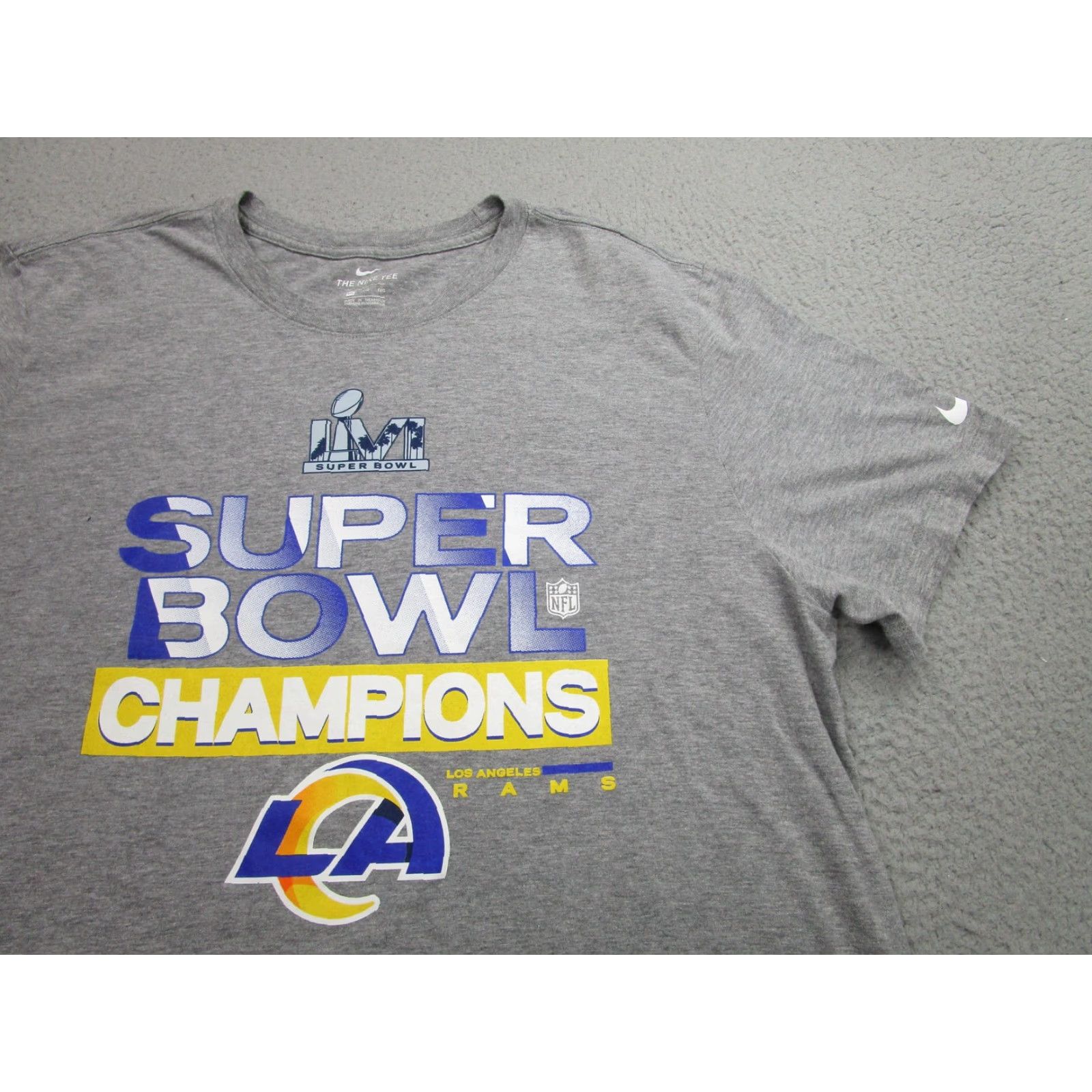 Nike Los Angeles Rams Shirt Mens 2XL Gray Super Bowl Champions Nike NFL Graphic Tee Size US XXL / EU 58 / 5 - 2 Thumbnail