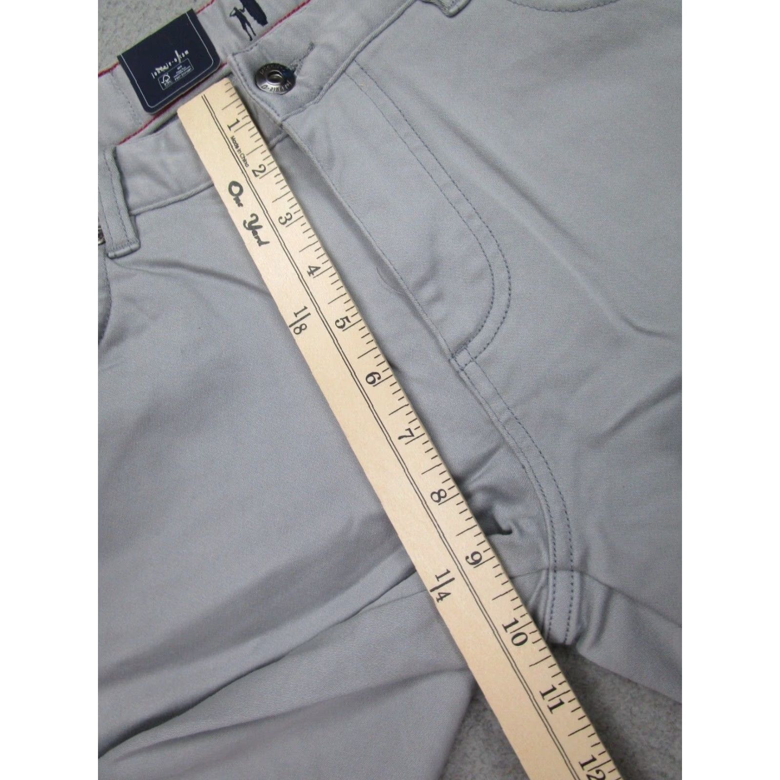 johnnie-O JOHNIE-O Slim Fit Chino Pants Mens Gray 30x34 Straight Leg Cotton Blend Preppy Size US 30 / EU 46 - 5 Thumbnail
