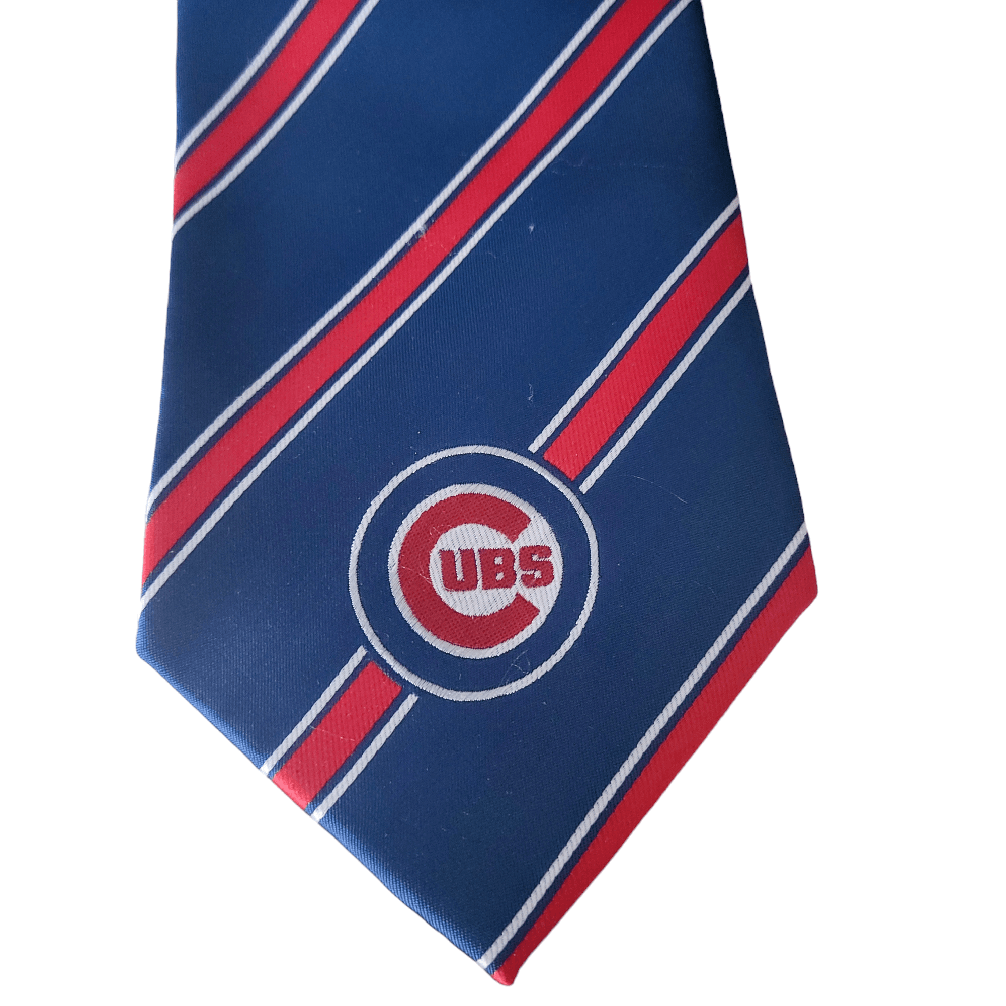 MLB Chicago Cubs Red and Blue Striped Tie Size ONE SIZE - 2 Thumbnail