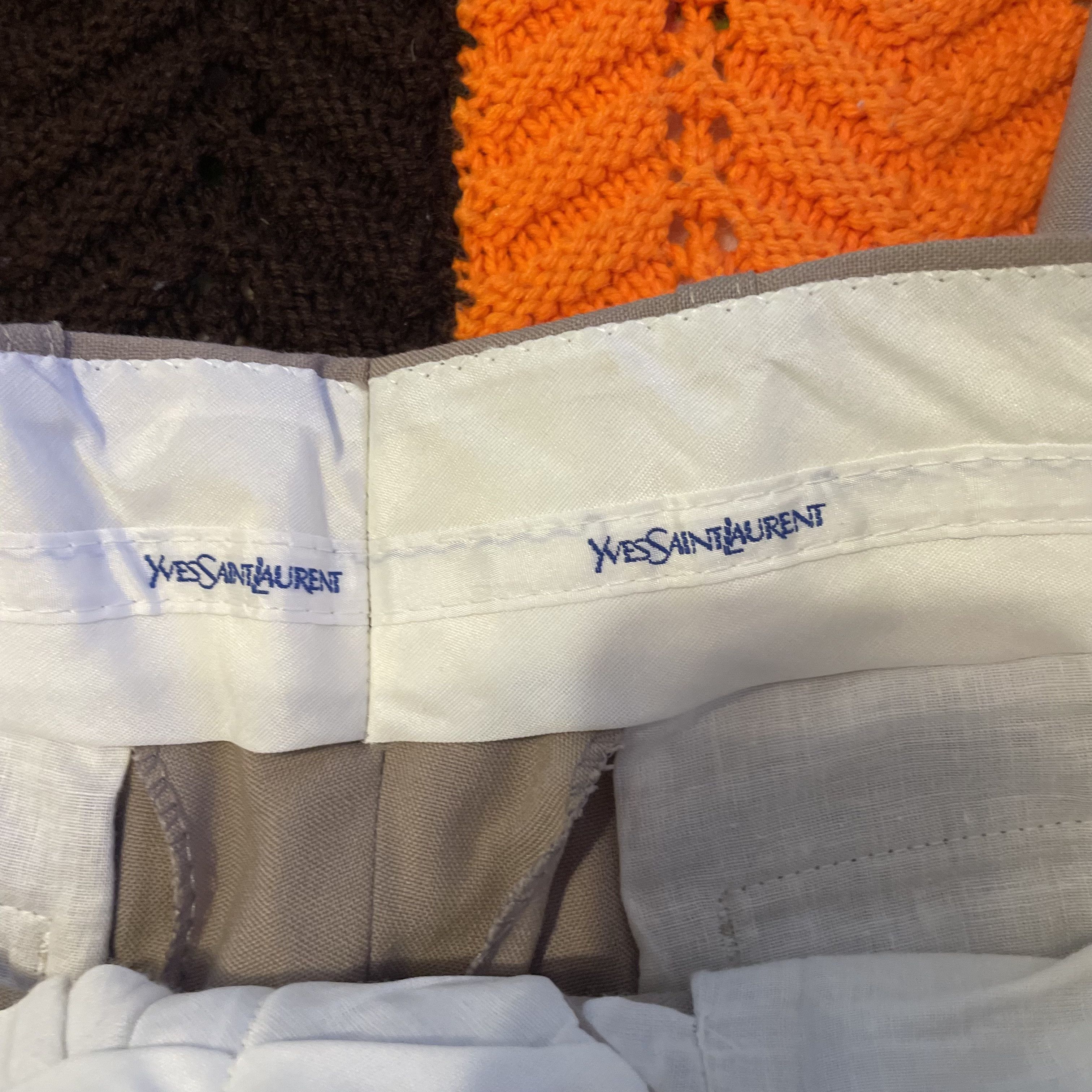 Yves Saint Laurent 90s vintage YSL Wool Blend Beige pleated high waisted pants! Size 31" - 7 Thumbnail