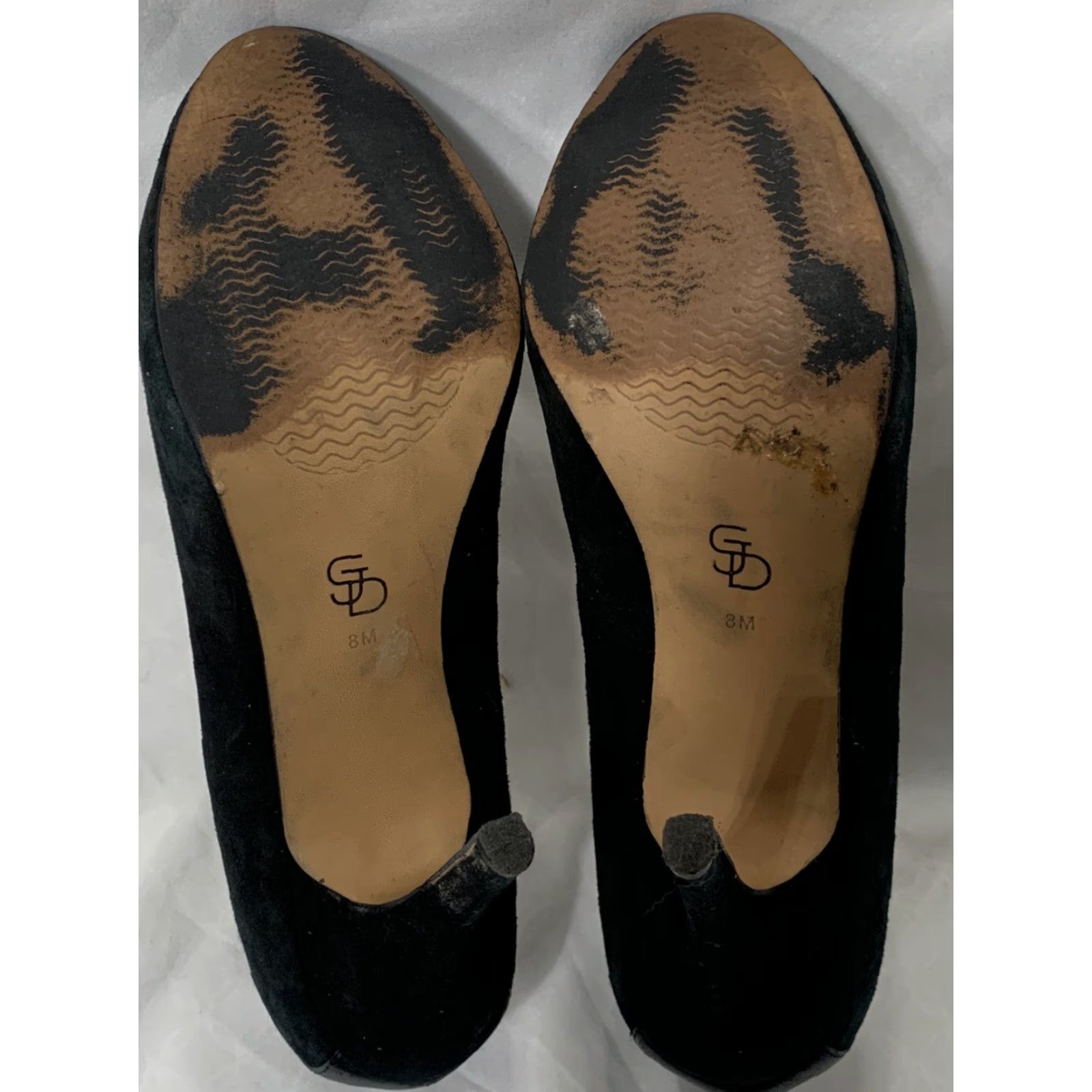 Vintage Circa Joan & David Black Suede Heels Sz 8 GUC Women High Heels Leather Size US 8 / IT 38 - 5 Thumbnail