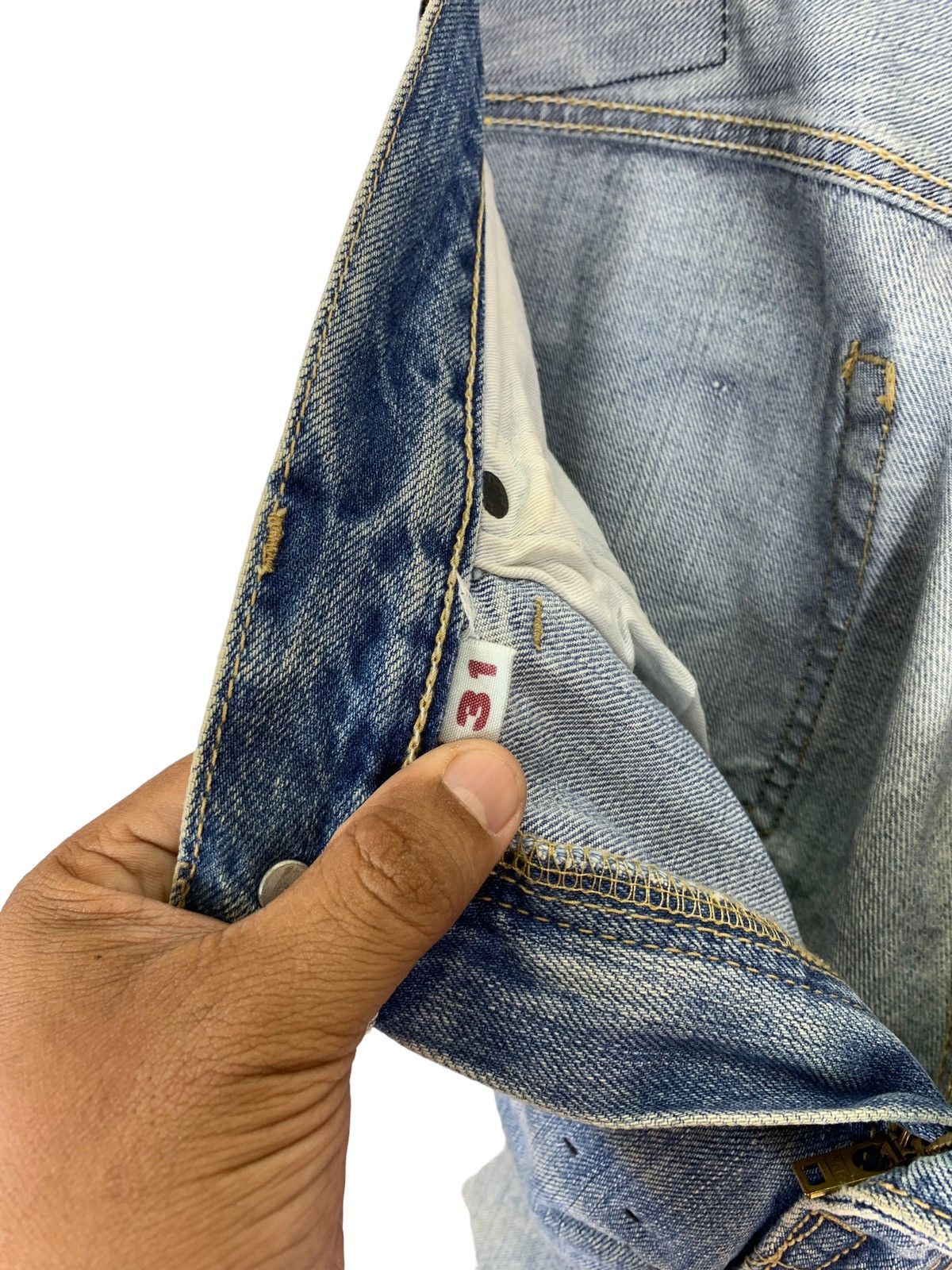 Blue Blue Japan VINTAGE HOLLYWOOD RANCH MARKET DISTRESSED BORO JEANS Size US 31 - 10 Thumbnail